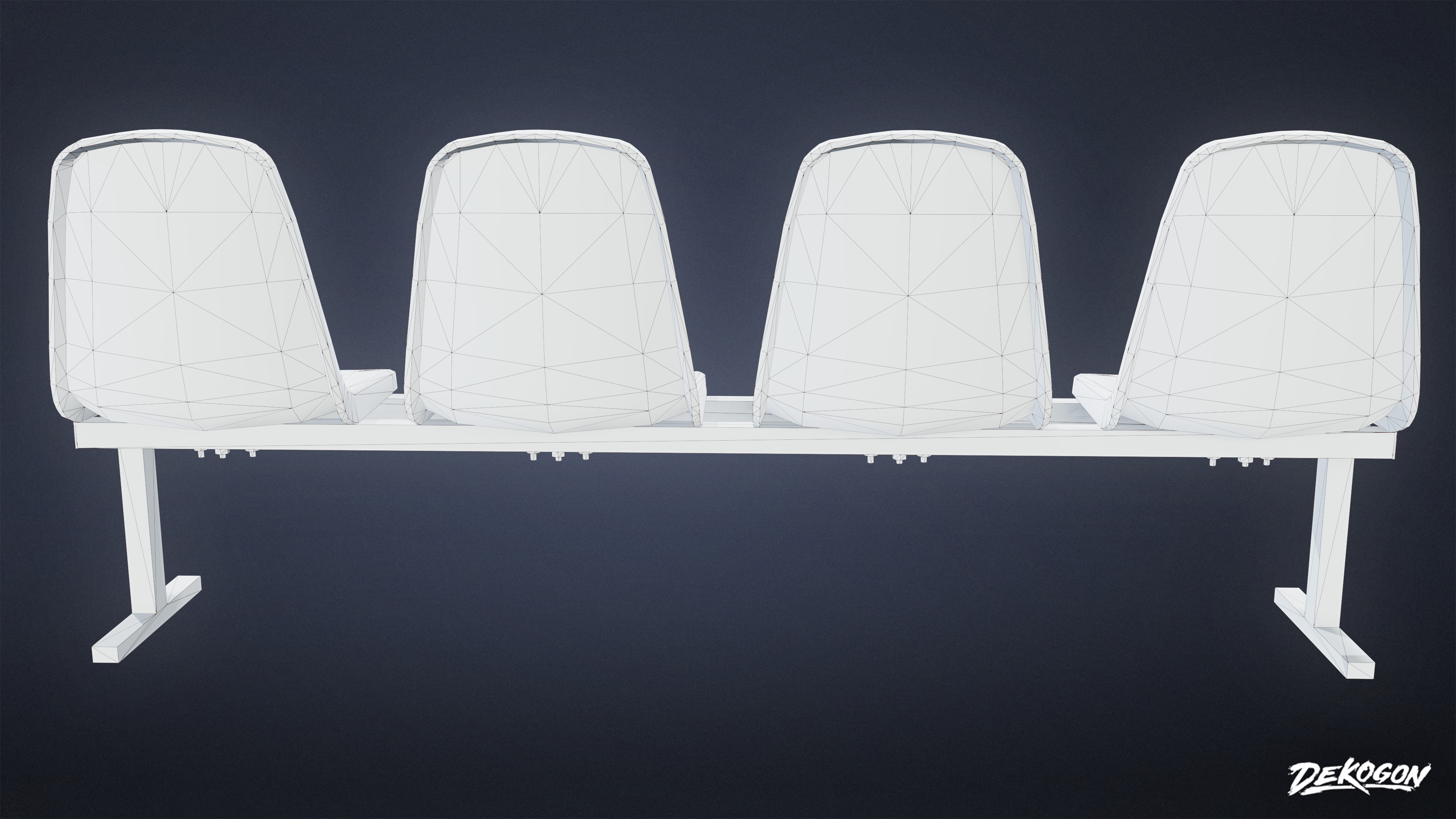 LAUNDROMAT - Bench Plastic 01 - LOW POLY AND NANITE Low-poly 3D model_9