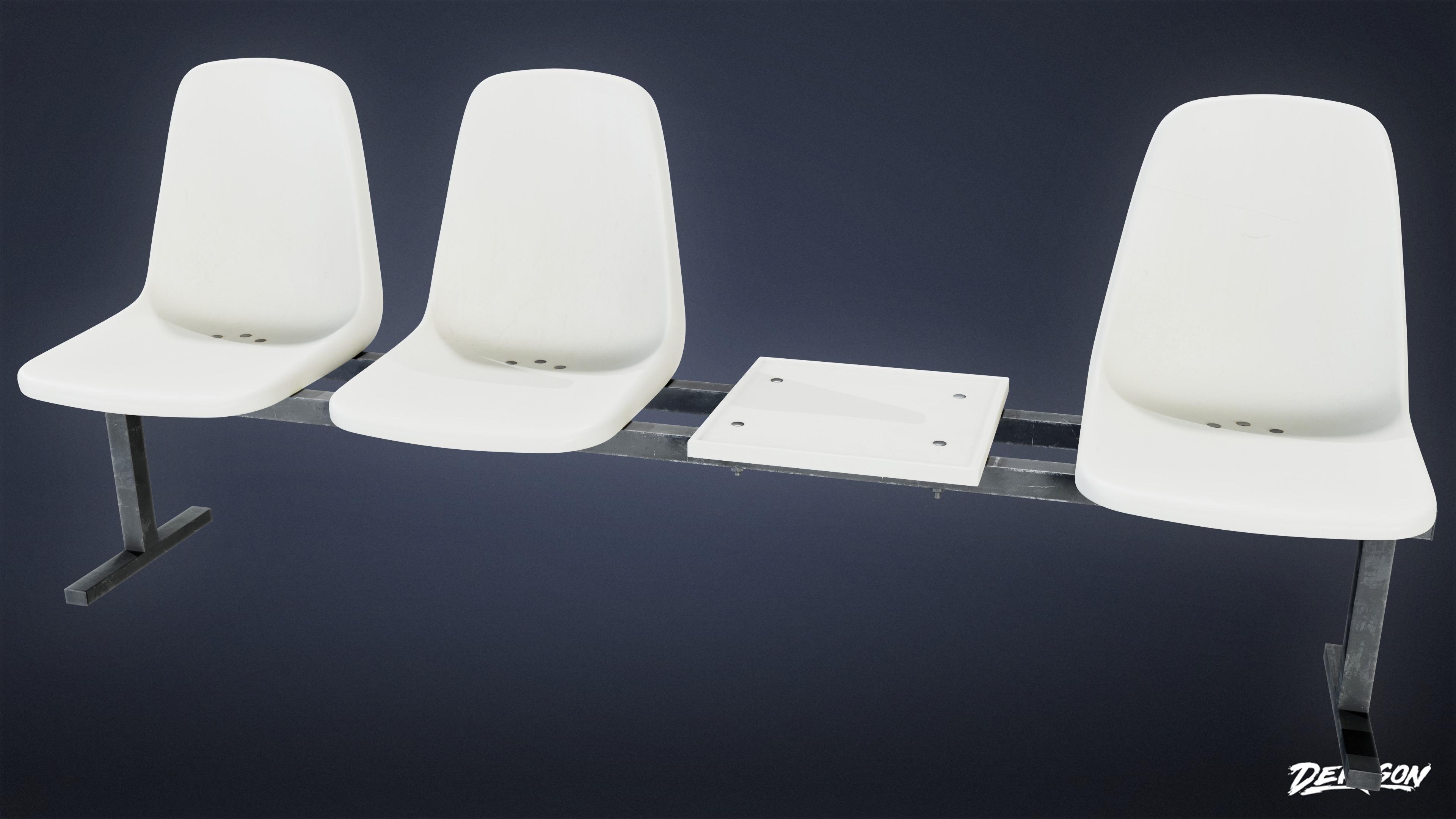 LAUNDROMAT - Bench Plastic 01 - LOW POLY AND NANITE Low-poly 3D model_3