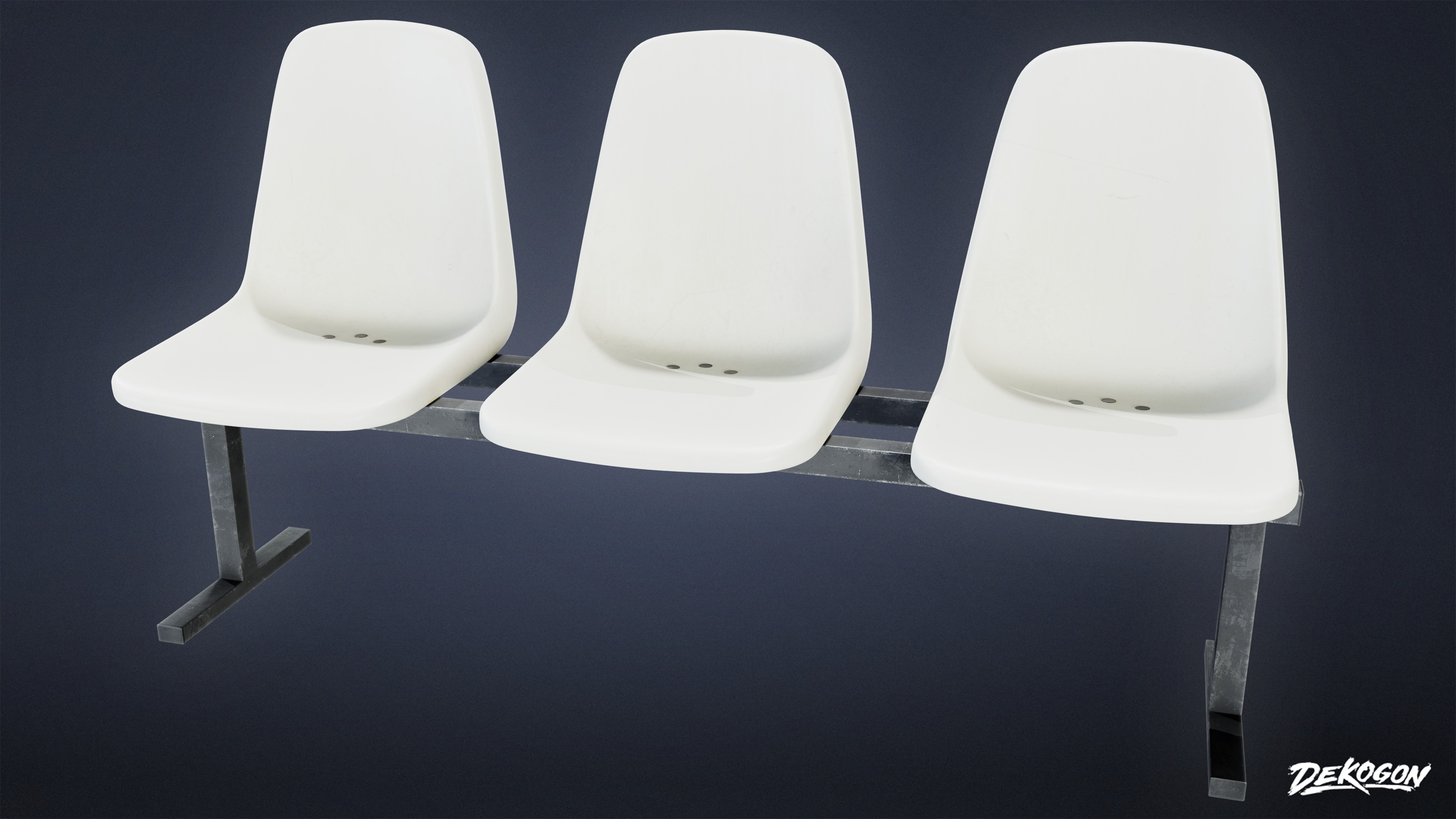 LAUNDROMAT - Bench Plastic 01 - LOW POLY AND NANITE Low-poly 3D model_4