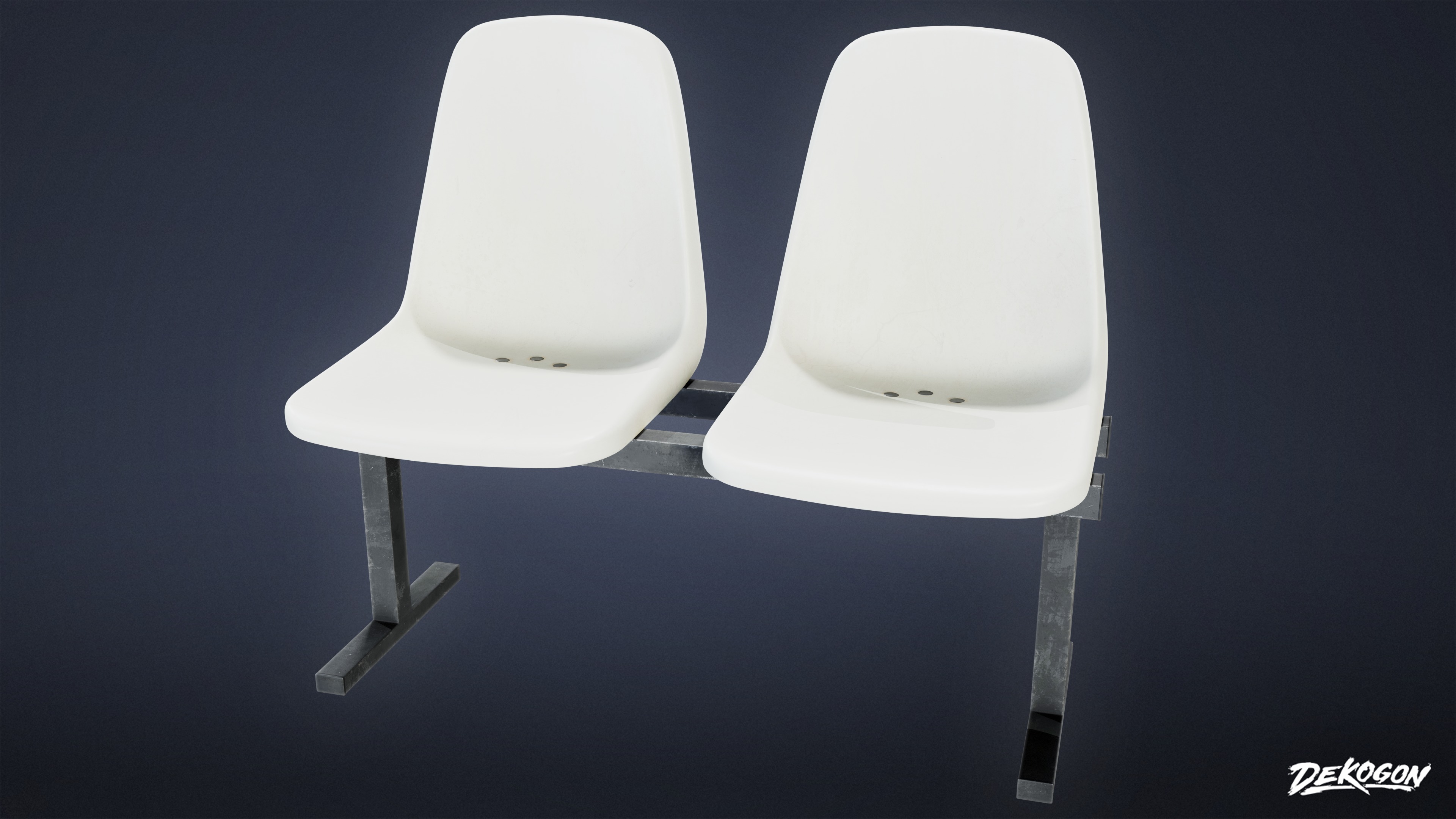 LAUNDROMAT - Bench Plastic 01 - LOW POLY AND NANITE Low-poly 3D model_6