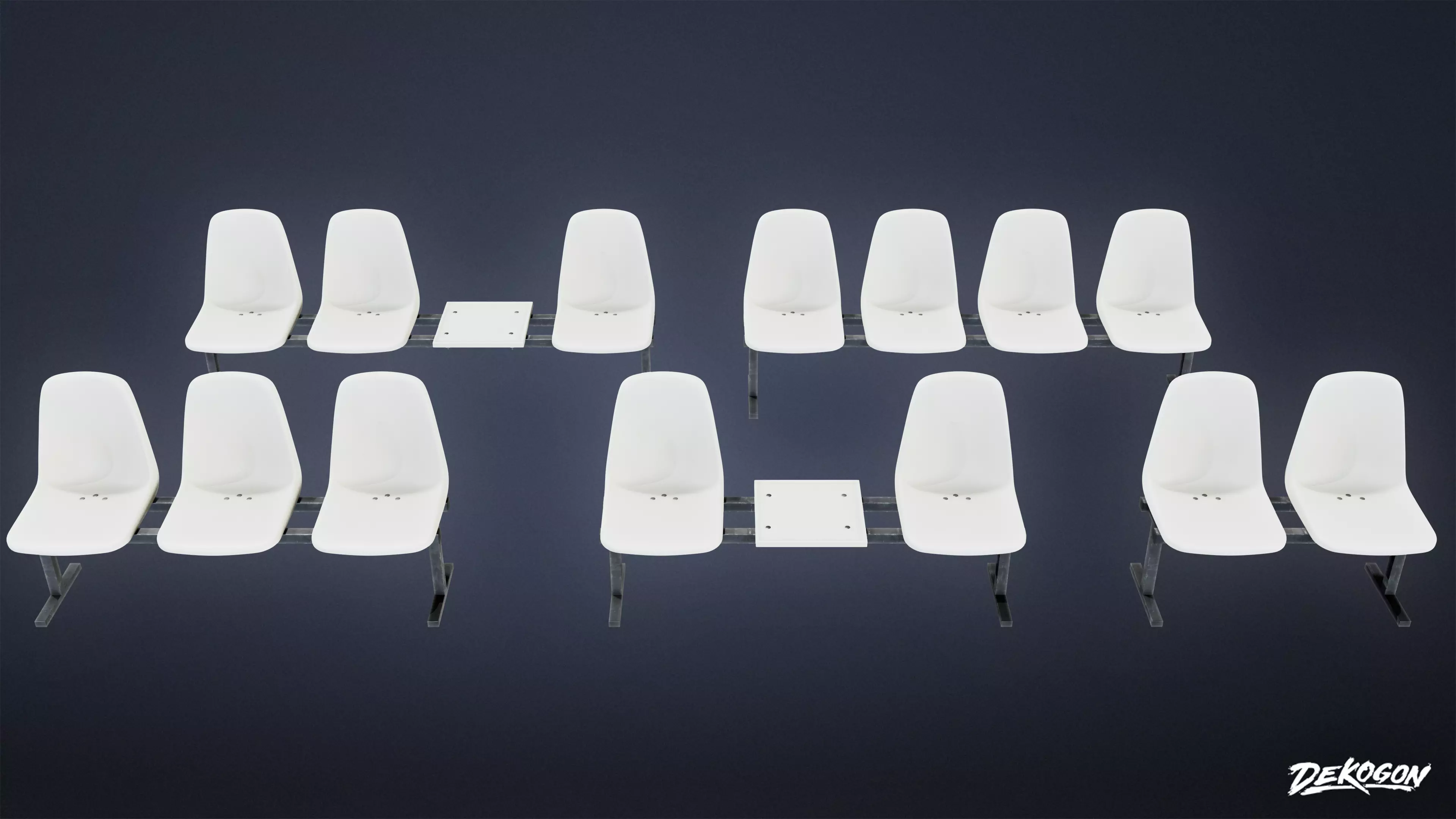 LAUNDROMAT - Bench Plastic 01 - LOW POLY AND NANITE Low-poly 3D model_0