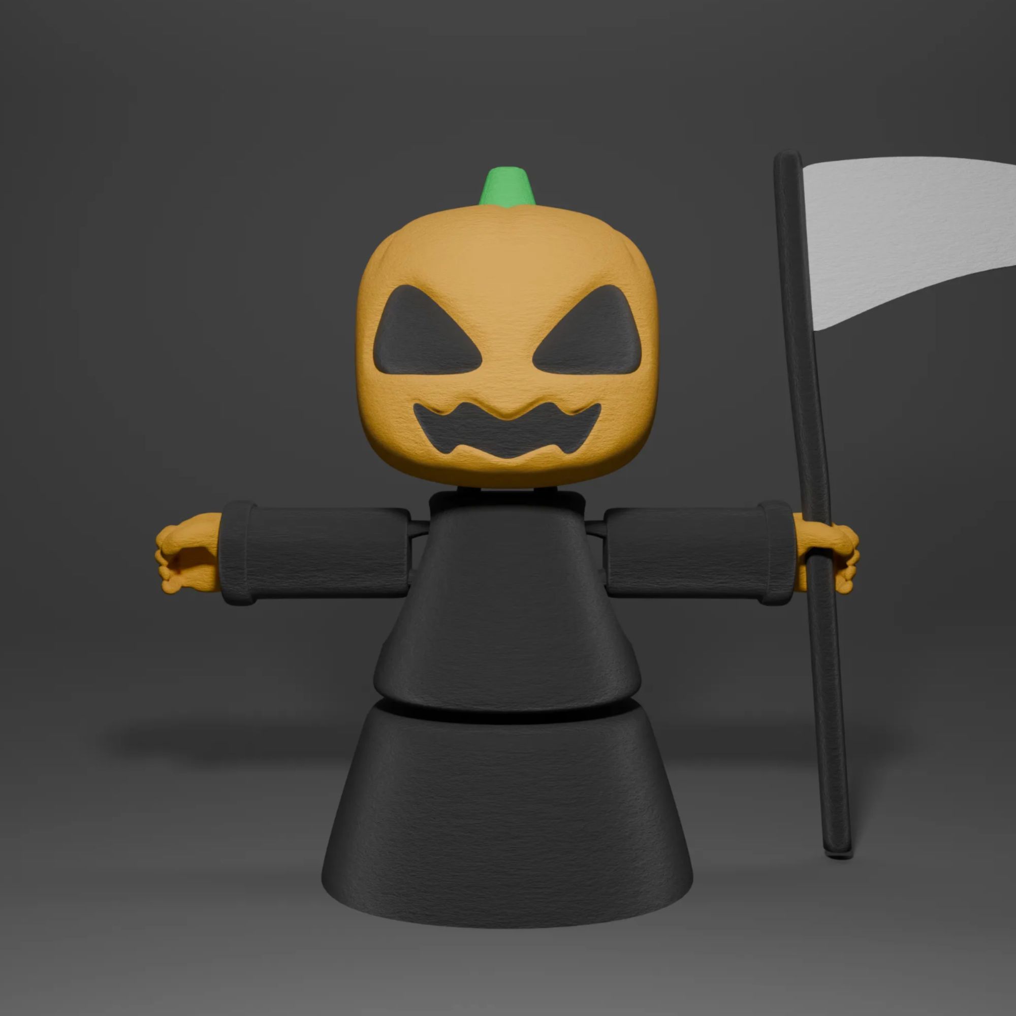 3D Printable Pumpkin Grim Reaper 3D print model_3