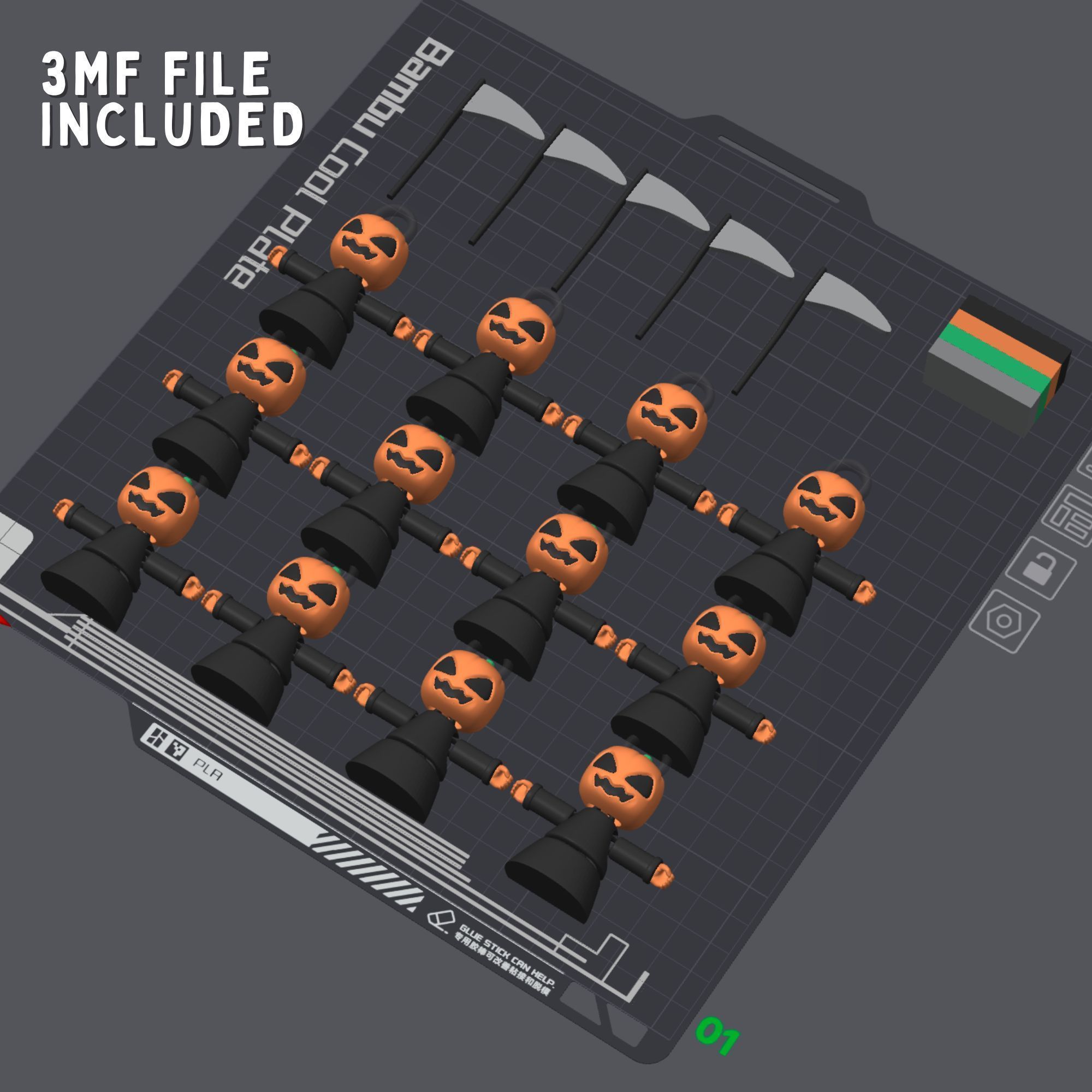 3D Printable Pumpkin Grim Reaper 3D print model_4