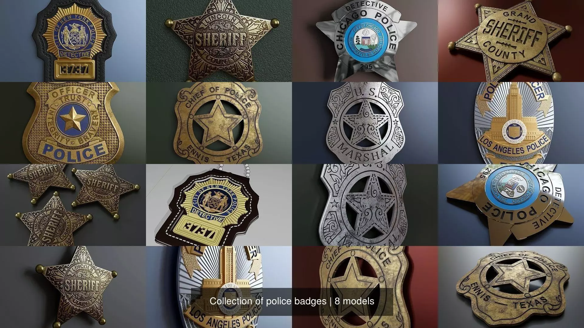 Collection of police badges _0