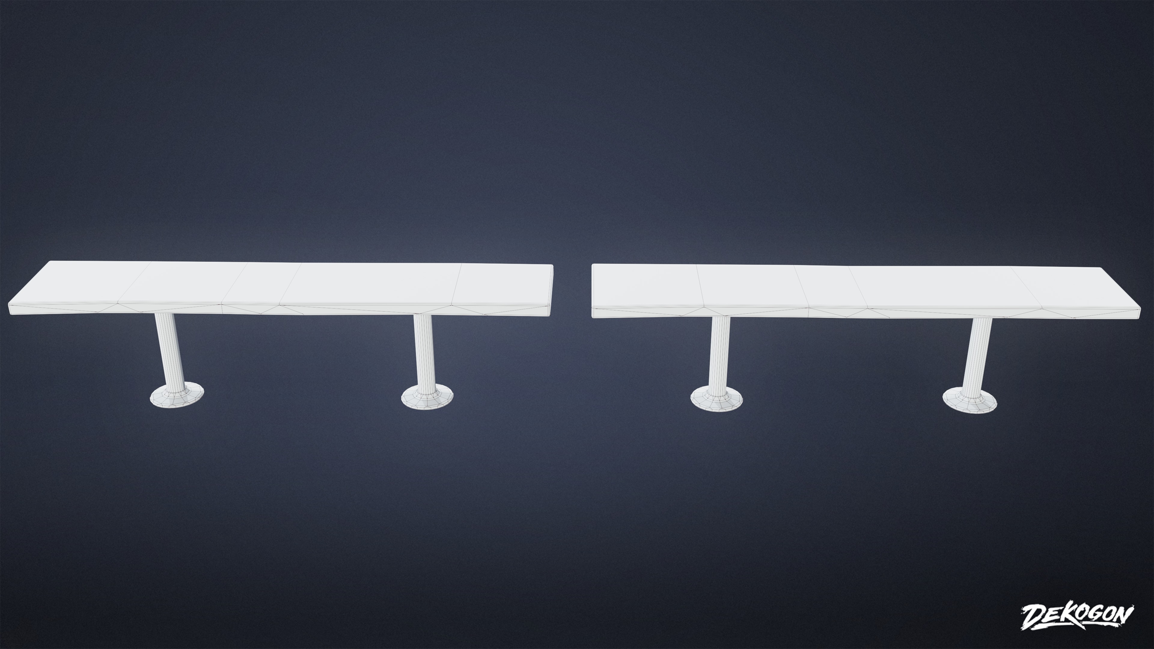 LAUNDROMAT - Bench Wooden 01 - LOW POLY AND NANITE Low-poly 3D model_9