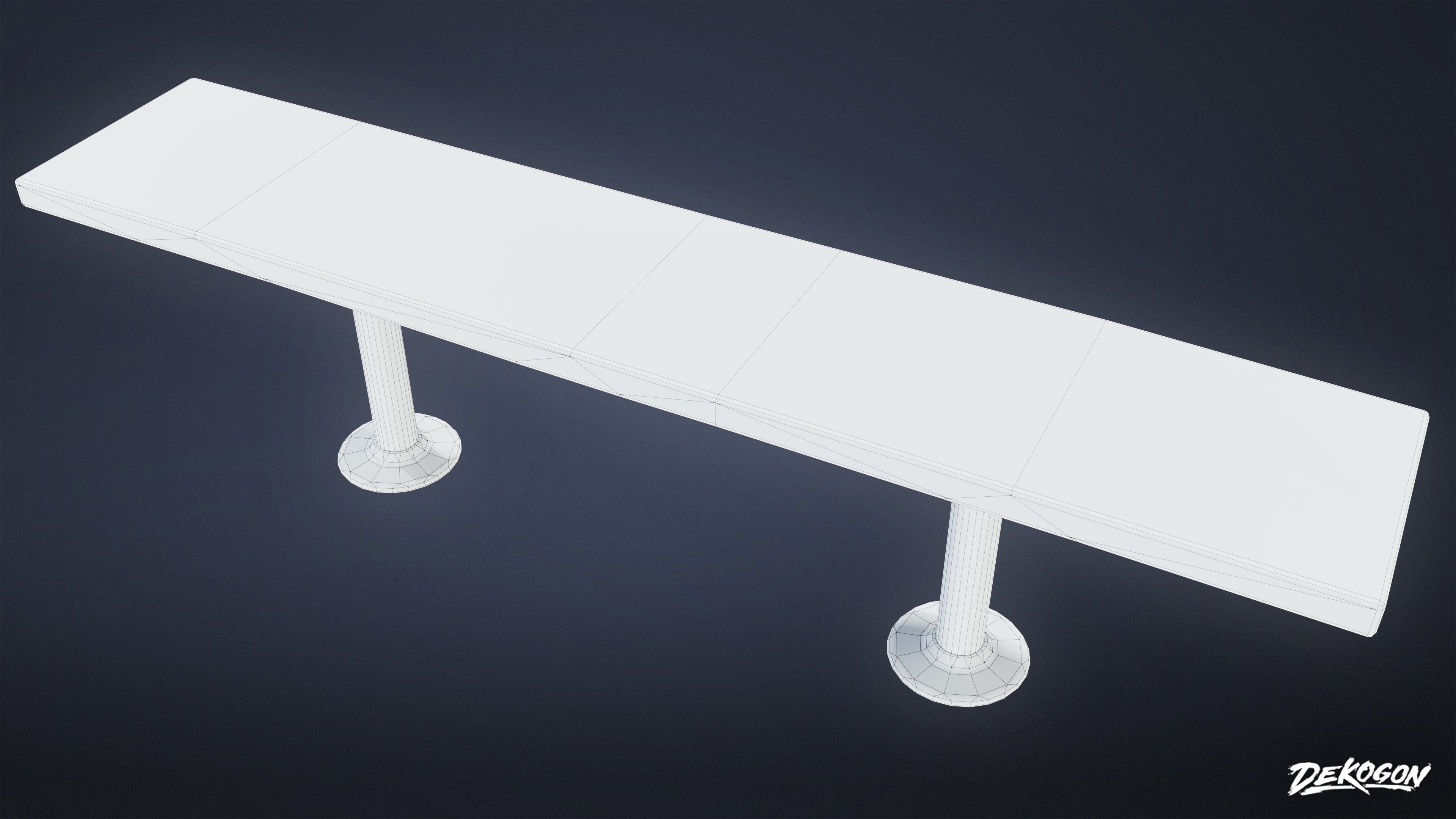 LAUNDROMAT - Bench Wooden 01 - LOW POLY AND NANITE Low-poly 3D model_7