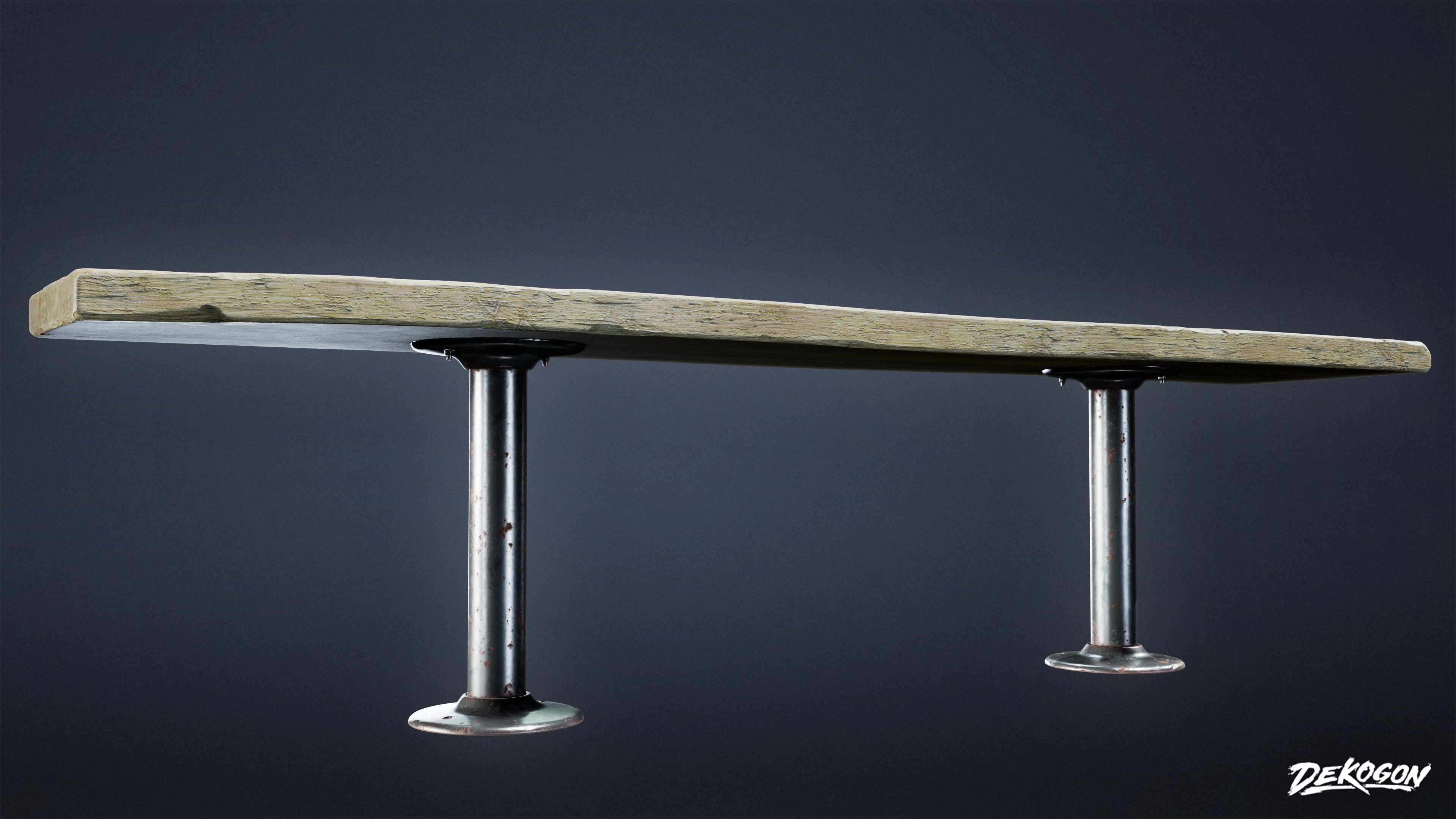 LAUNDROMAT - Bench Wooden 01 - LOW POLY AND NANITE Low-poly 3D model_5