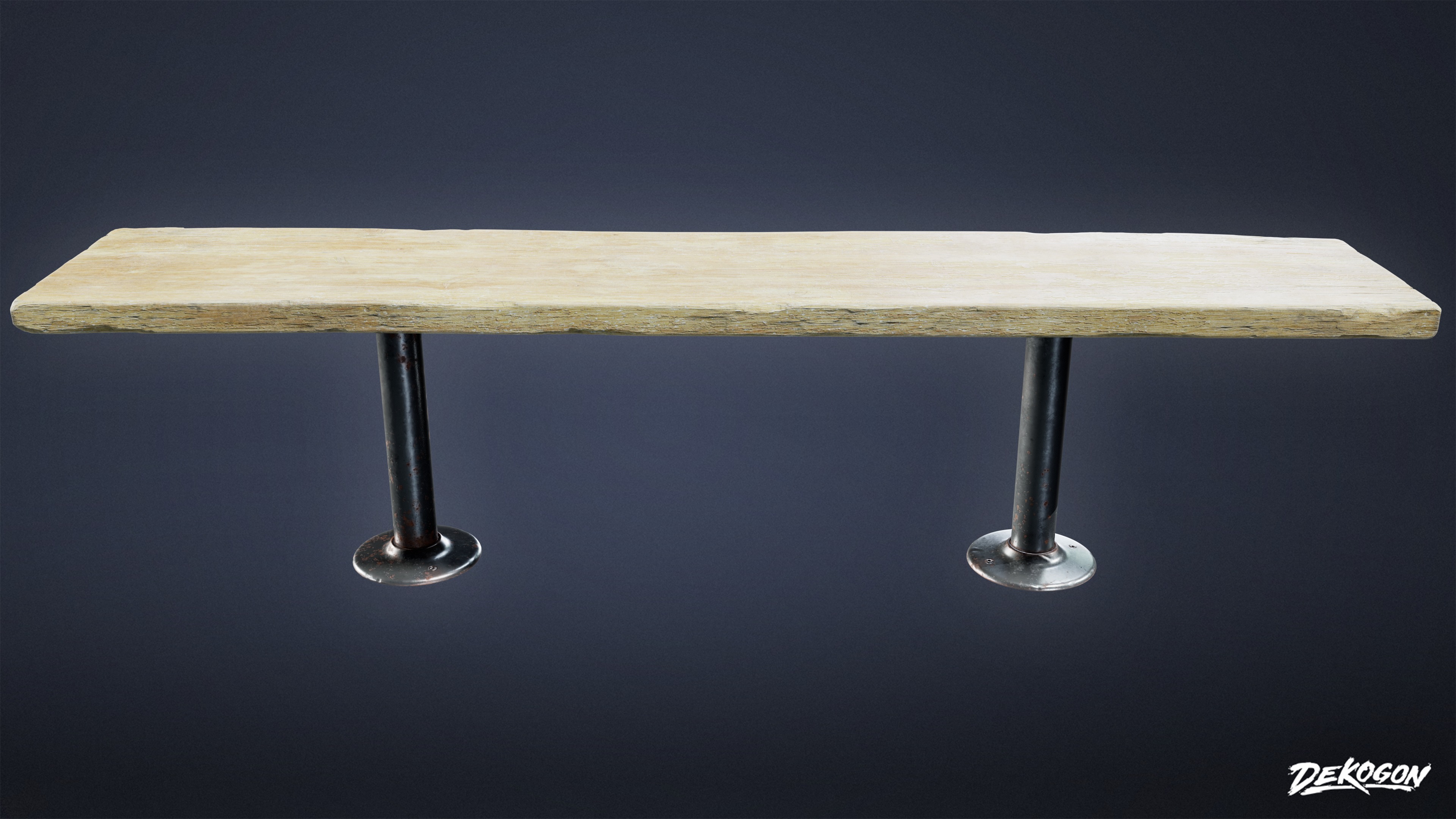 LAUNDROMAT - Bench Wooden 01 - LOW POLY AND NANITE Low-poly 3D model_6