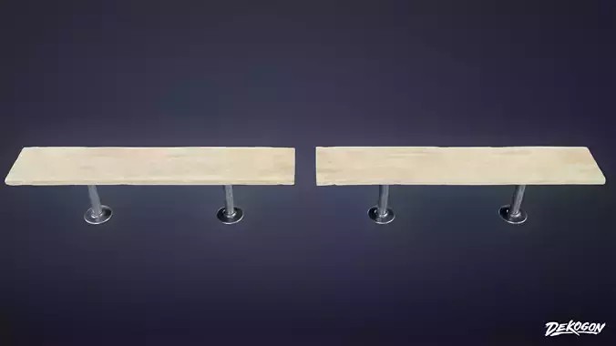 LAUNDROMAT - Bench Wooden 01 - LOW POLY AND NANITE