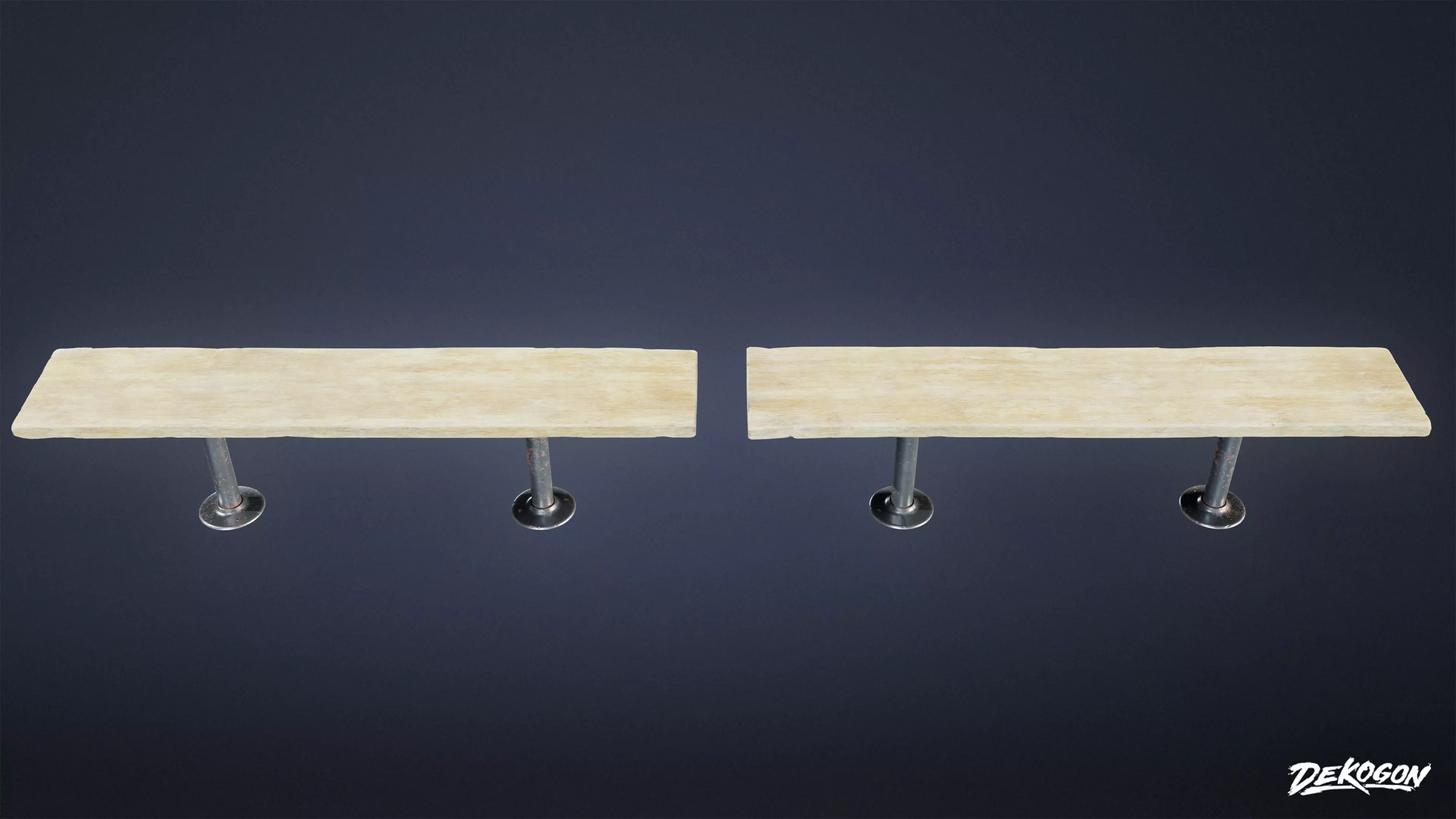 LAUNDROMAT - Bench Wooden 01 - LOW POLY AND NANITE Low-poly 3D model_0