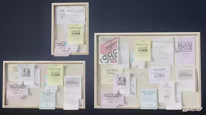 LAUNDROMAT - Board Wall 01 - LOW POLY AND NANITE