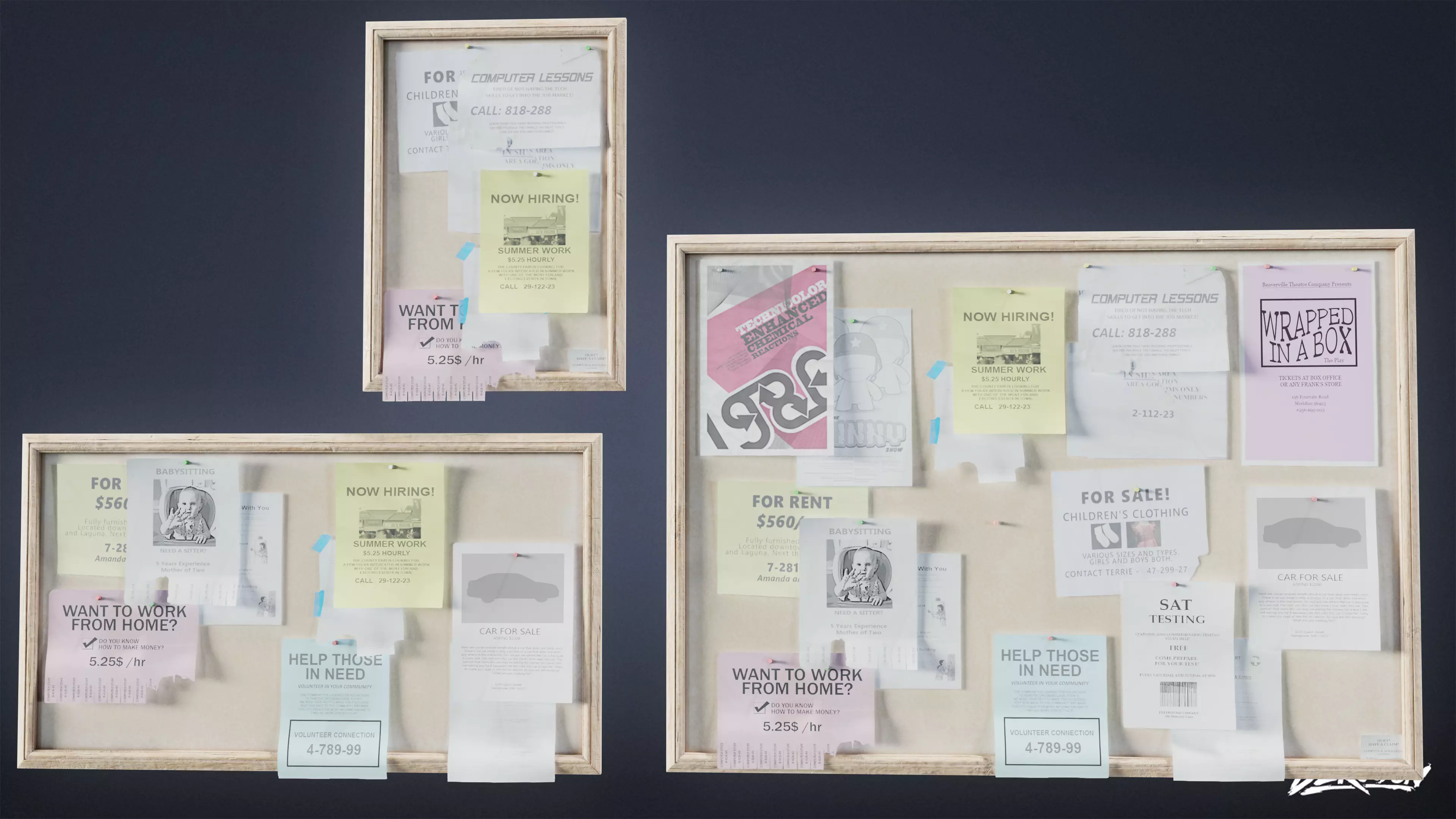 LAUNDROMAT - Board Wall 01 - LOW POLY AND NANITE Low-poly 3D model