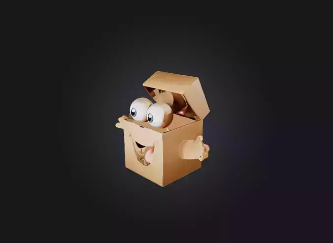 cartoon box Low-poly 3D model