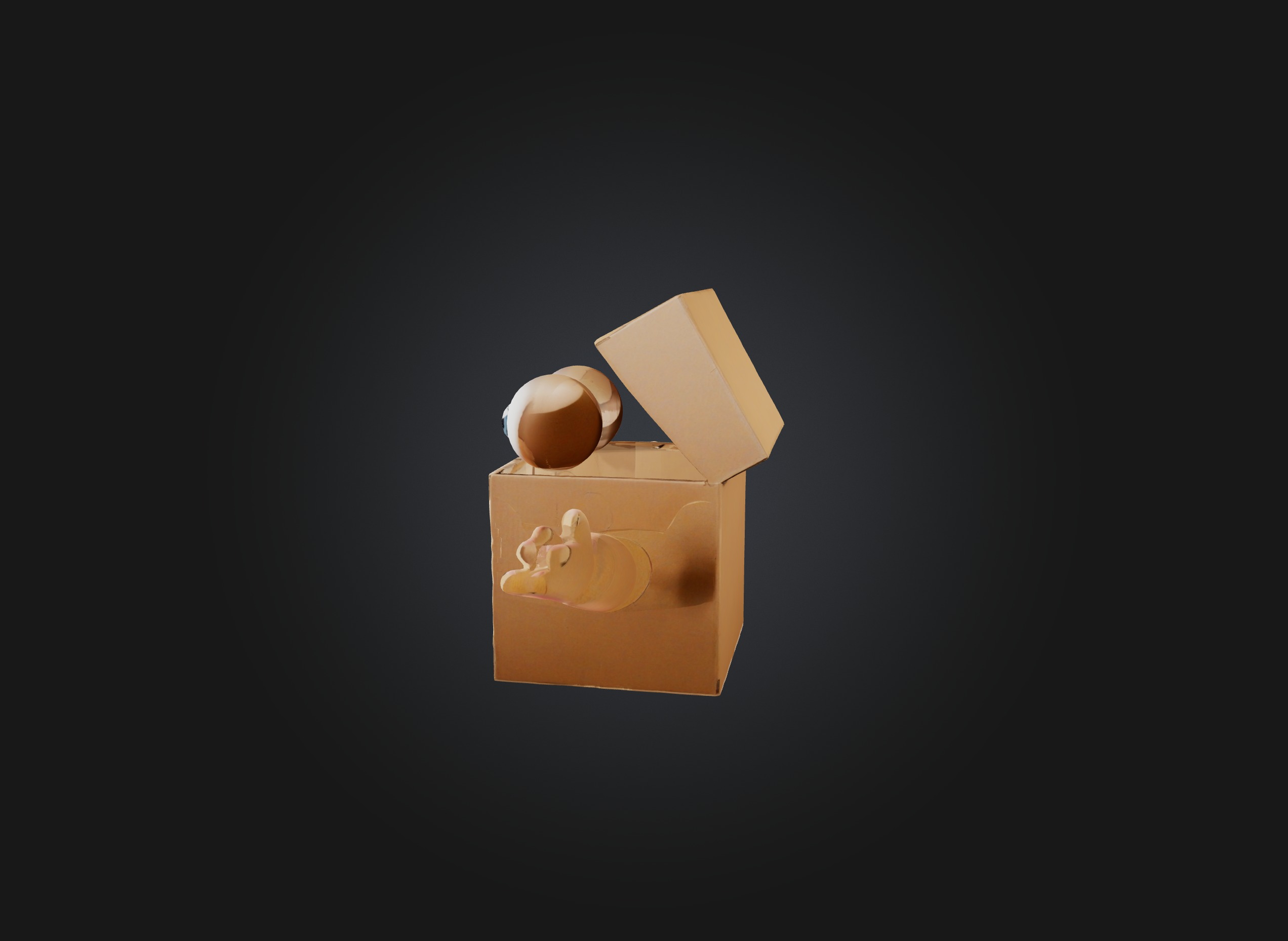 cartoon box Low-poly 3D model_2