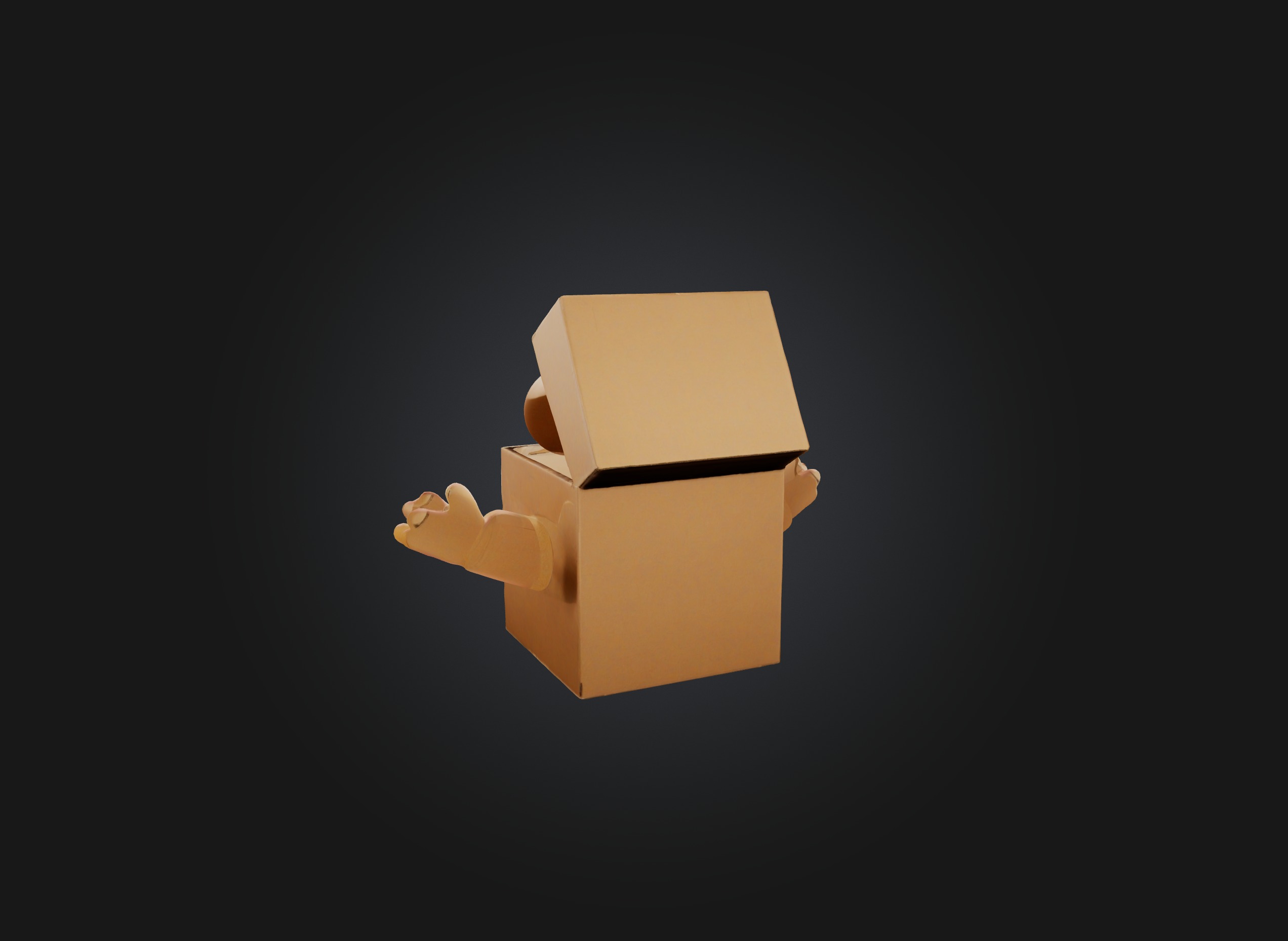 cartoon box Low-poly 3D model_3