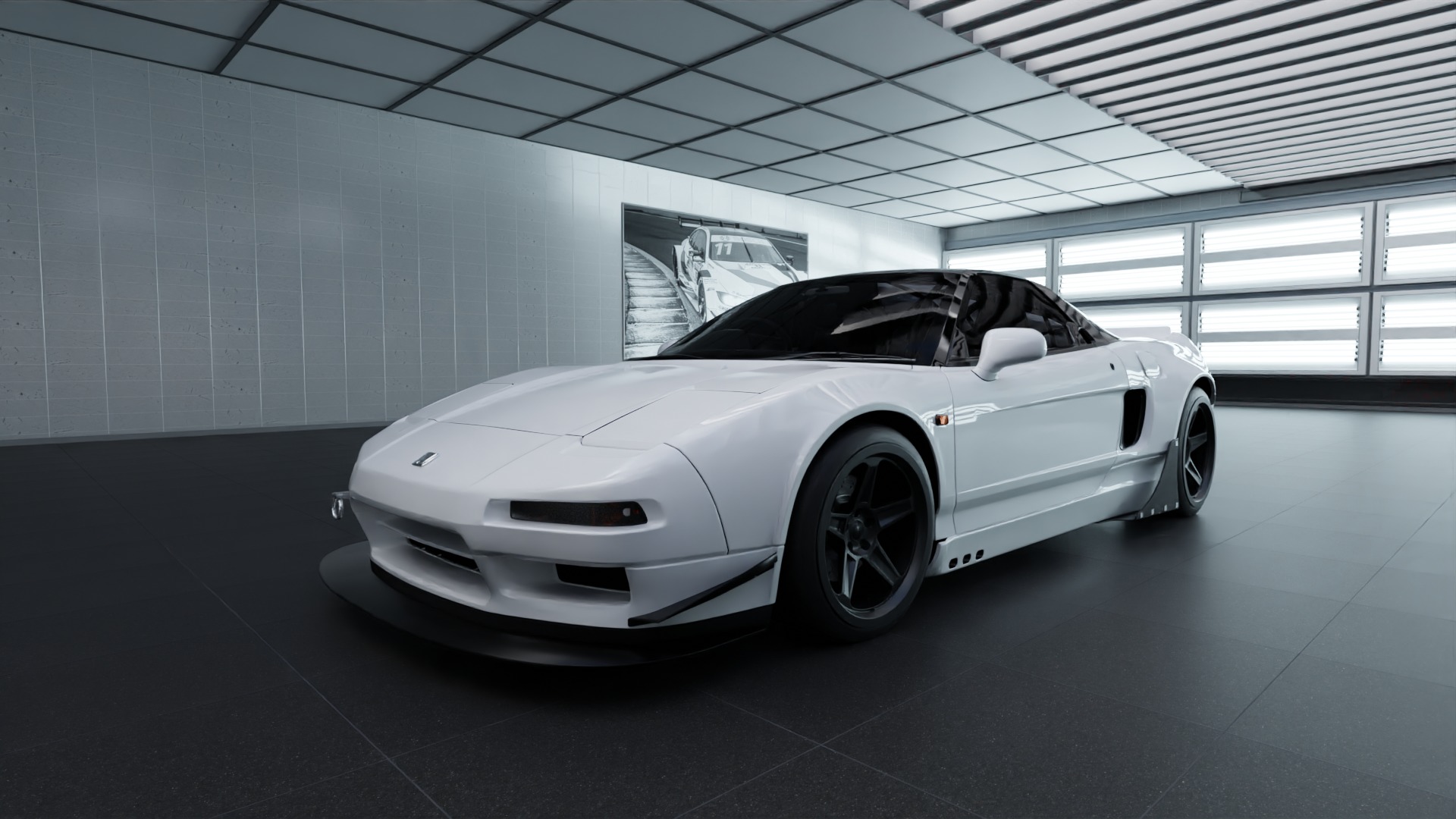 White Car Showroom 3D model 3D model_2