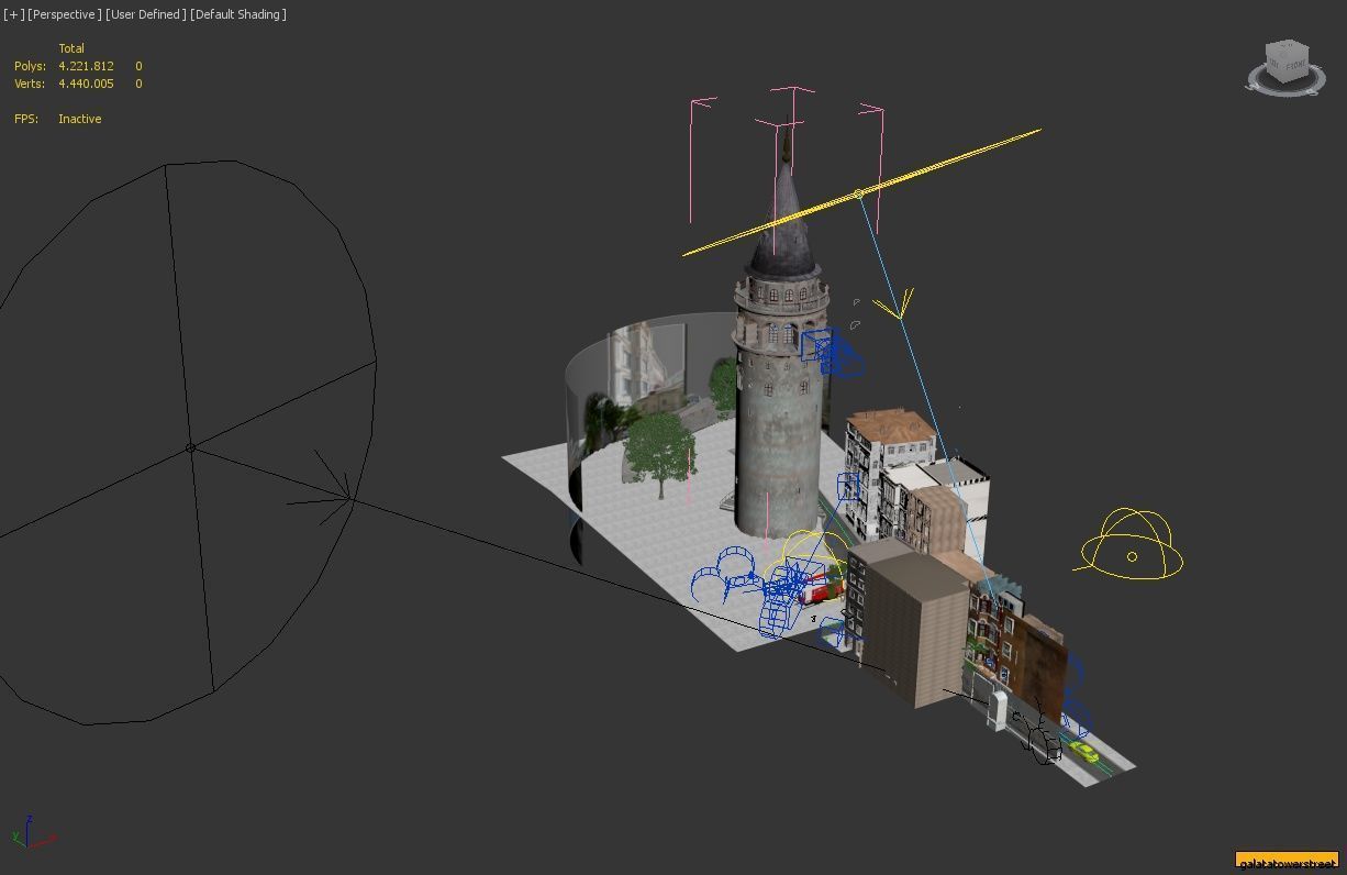 Galata Tower Street istanbul 3D model_12