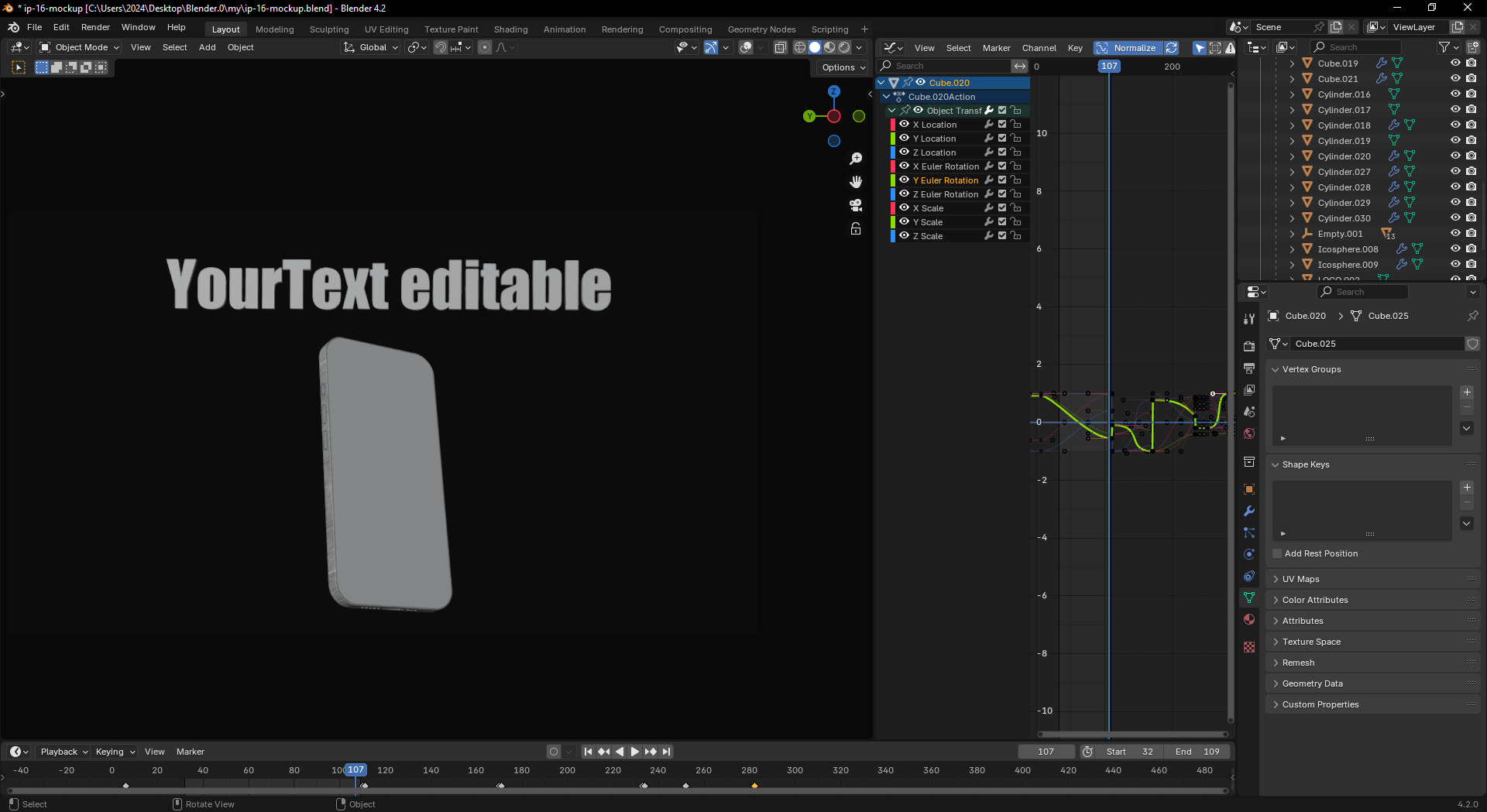 Iphone 16 Pro Max Mockup  plus Animations 3D model_5