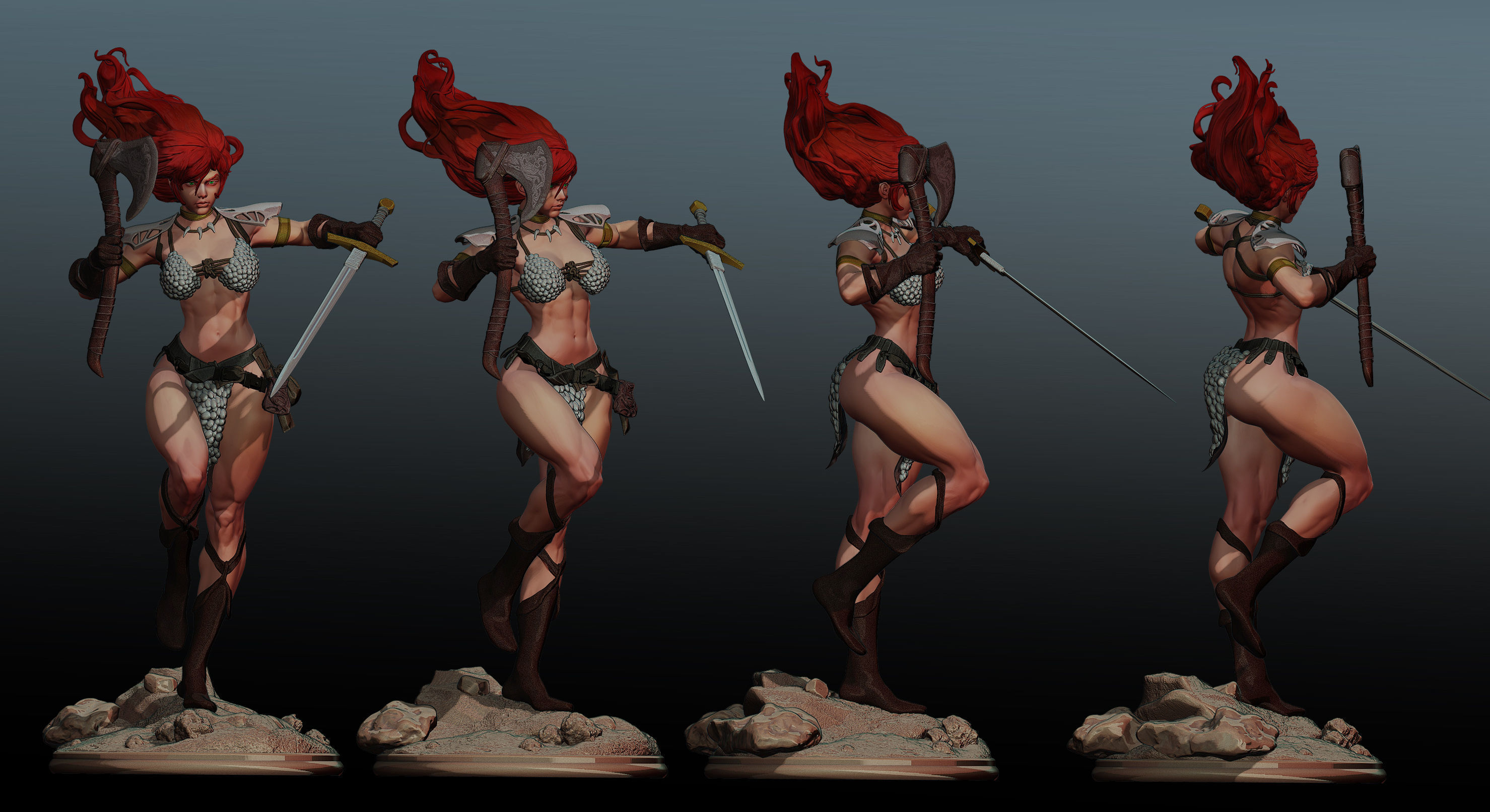 RED SONJA  3D print model_4