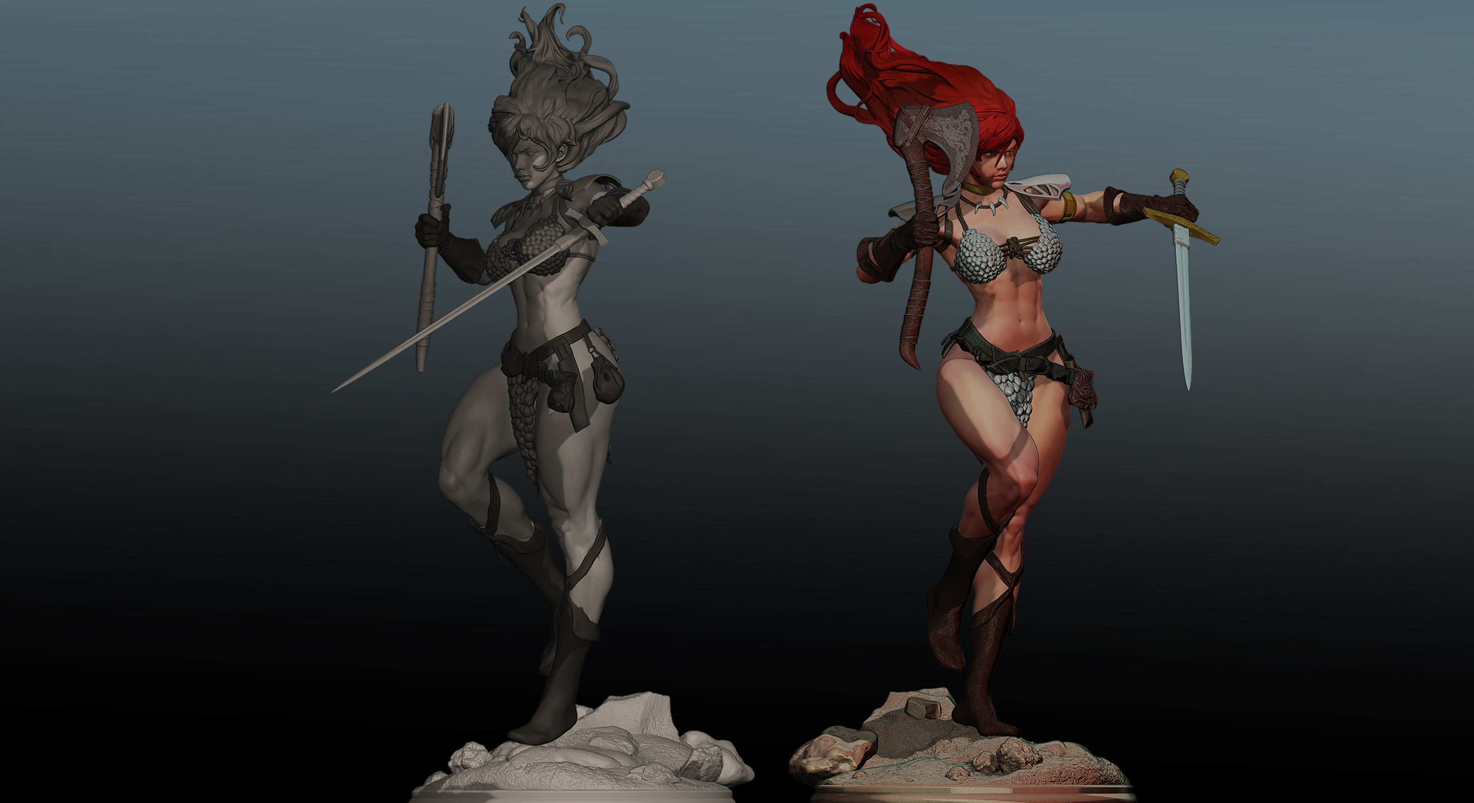 RED SONJA  3D print model_2