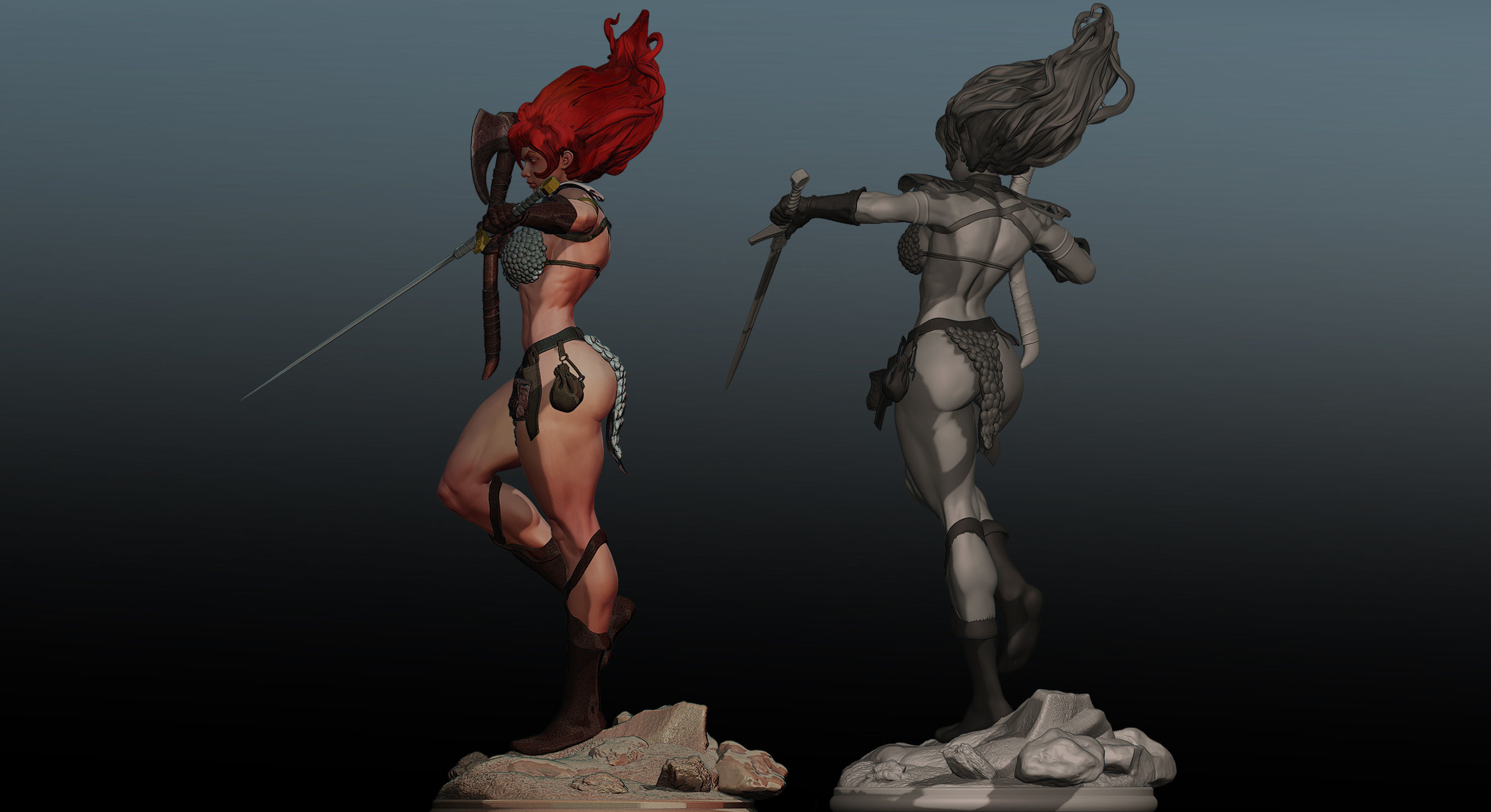 RED SONJA  3D print model_3