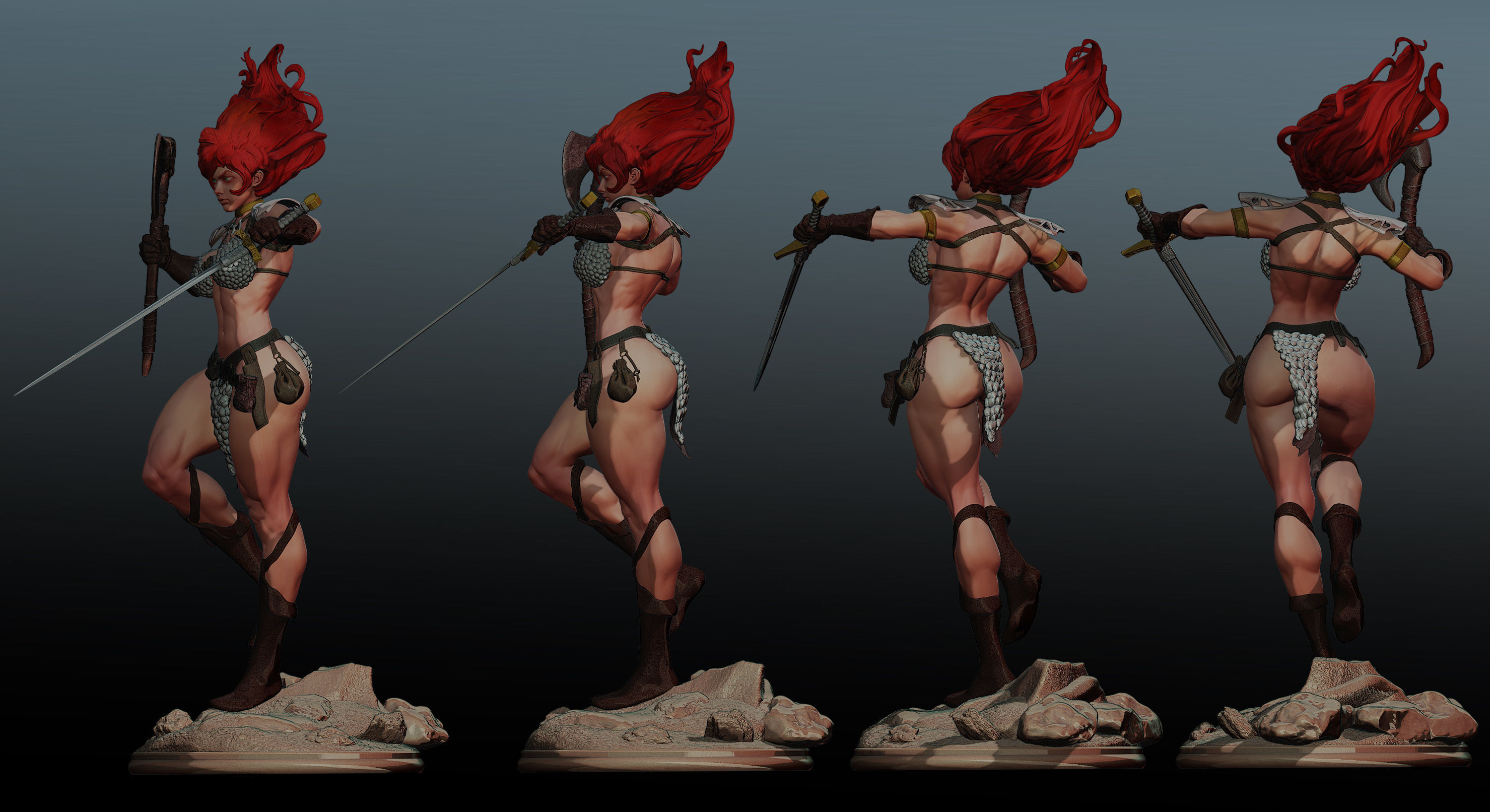 RED SONJA  3D print model_6