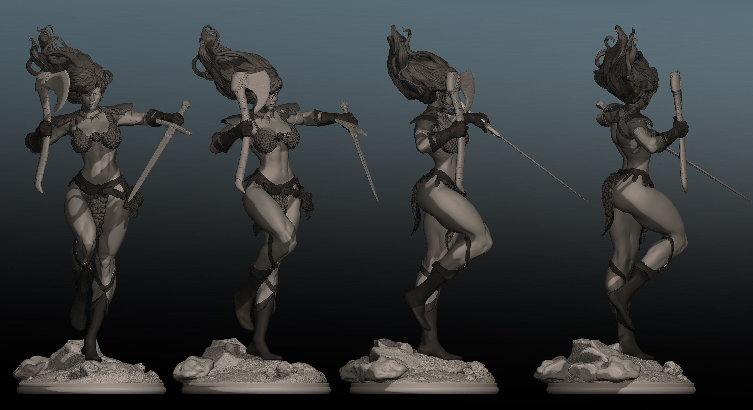 RED SONJA  3D print model_9