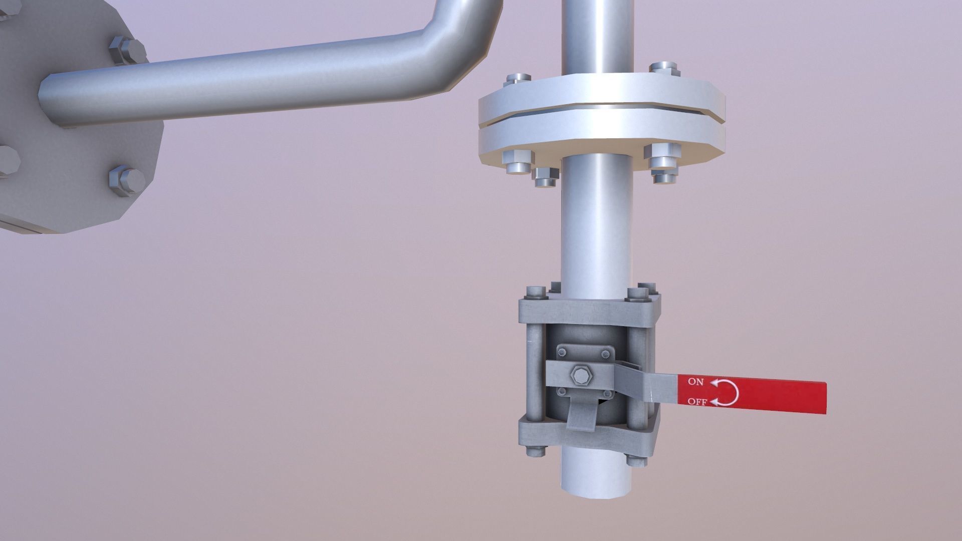 Flange and Pipe Low-poly 3D model_3