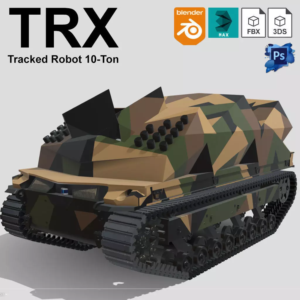 TRX Tracked Robot 10 ton Low-poly 3D model_0