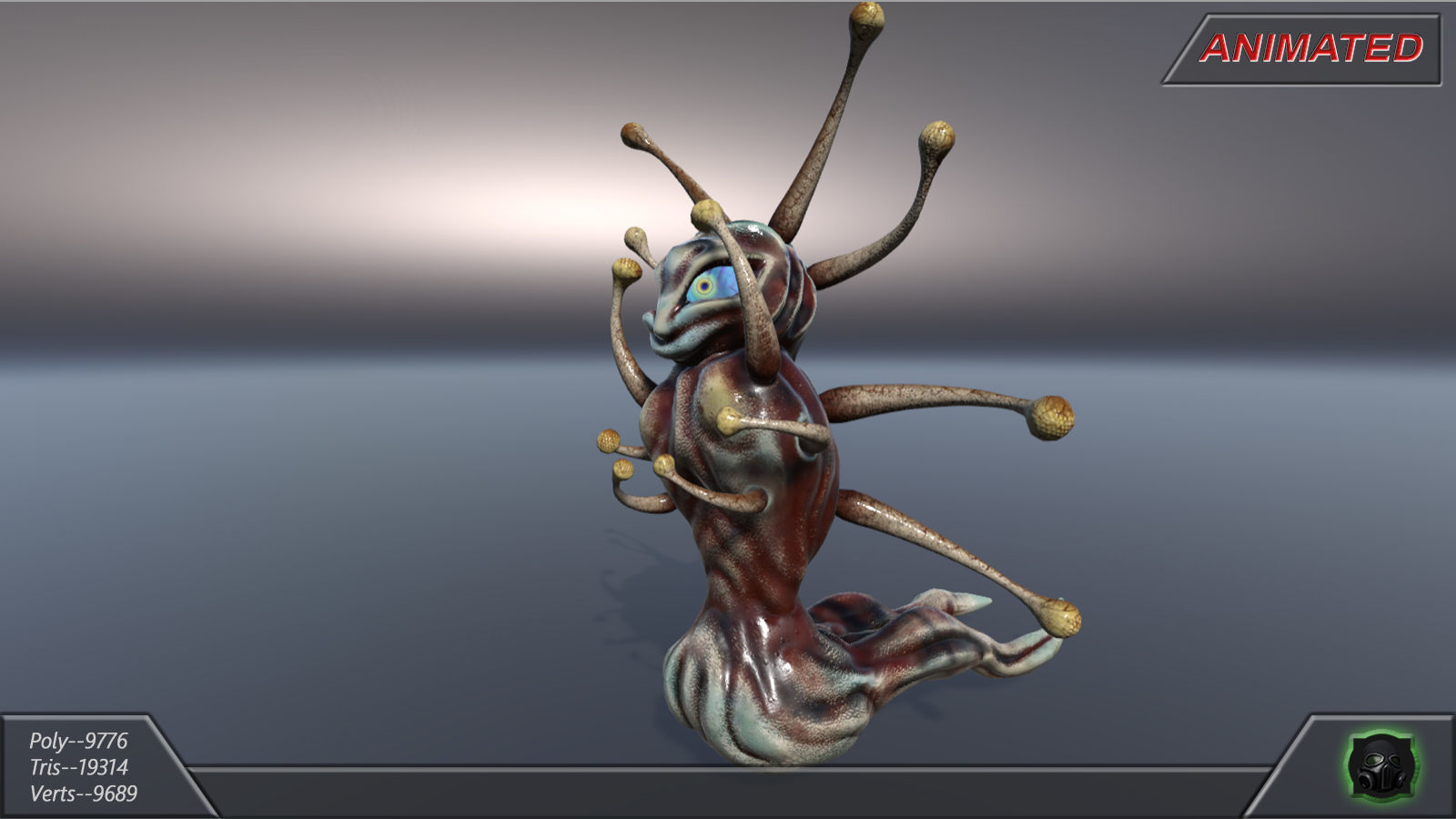 Alien fantasy creature 02 Low-poly 3D model_9