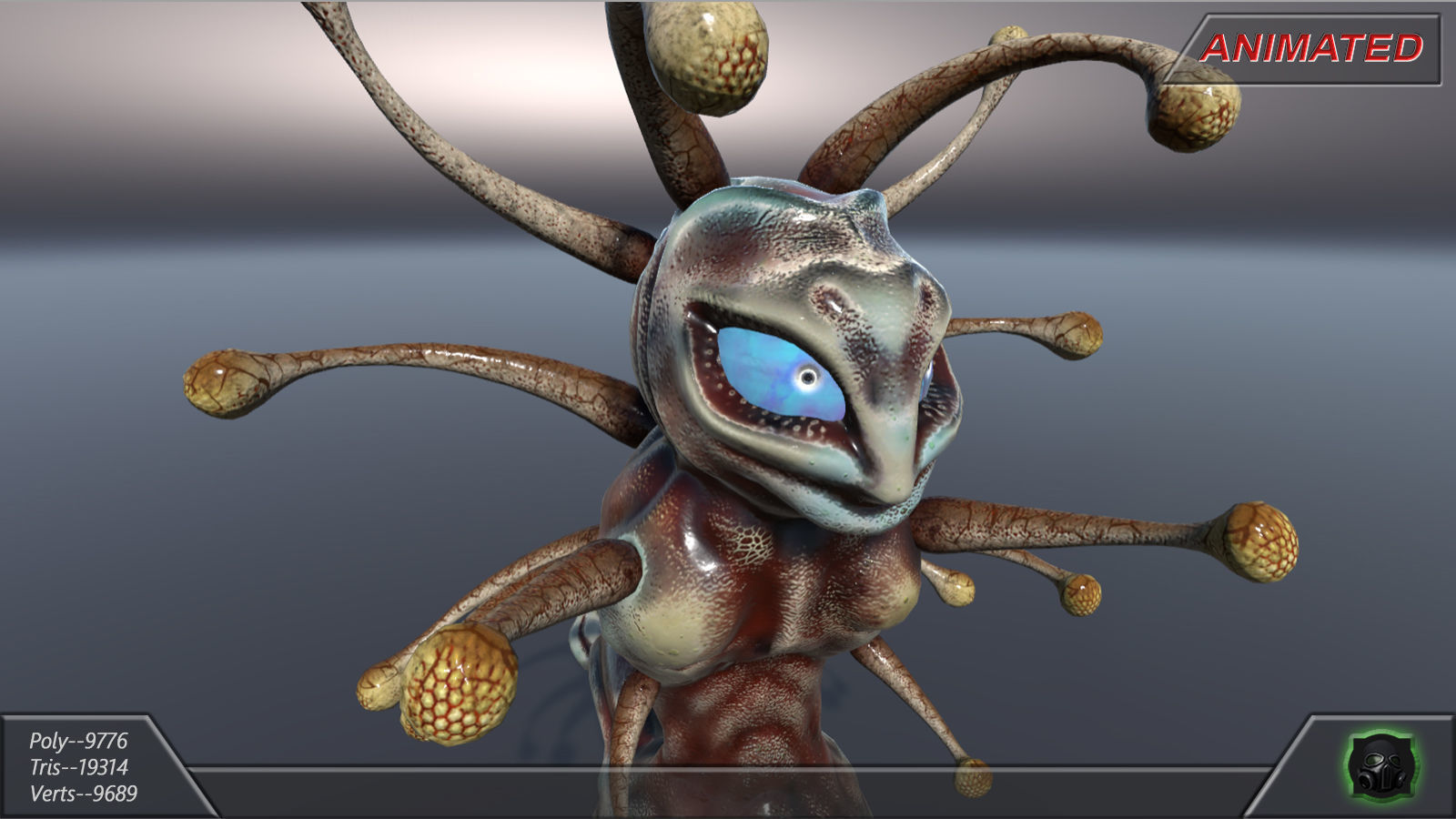 Alien fantasy creature 02 Low-poly 3D model_5