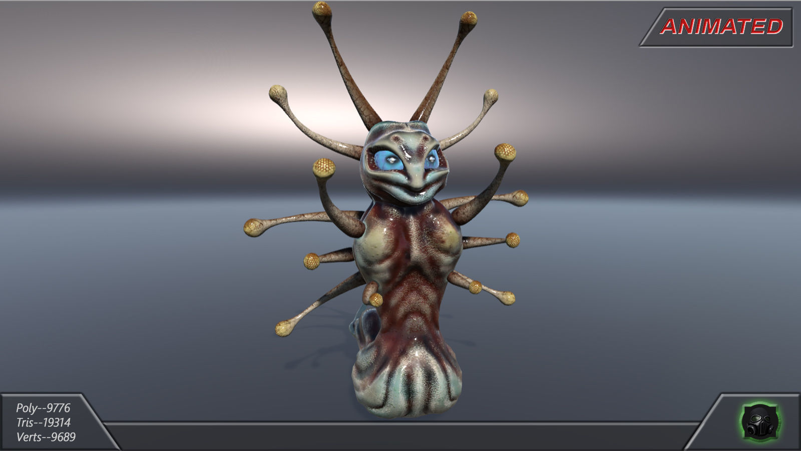 Alien fantasy creature 02 Low-poly 3D model_7