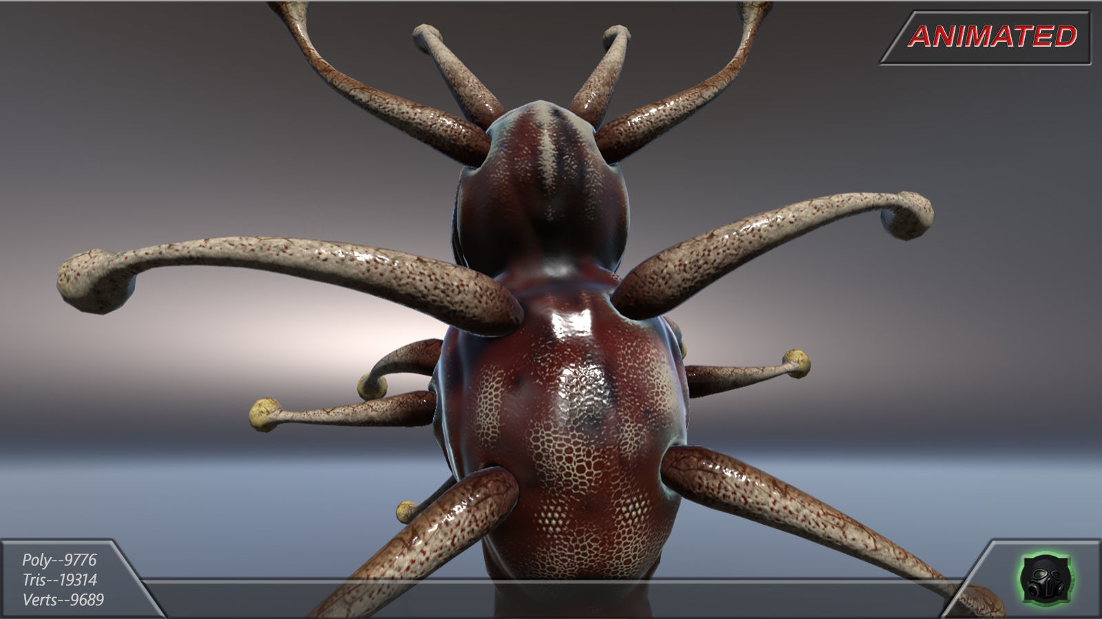 Alien fantasy creature 02 Low-poly 3D model_10