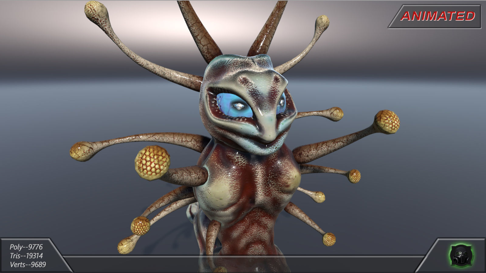 Alien fantasy creature 02 Low-poly 3D model_8