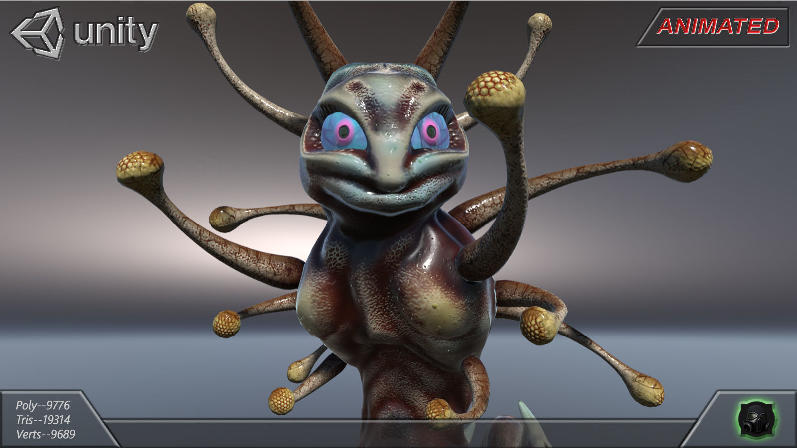 Alien fantasy creature 02 Low-poly 3D model_3