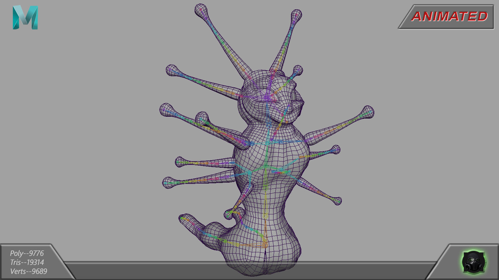 Alien fantasy creature 02 Low-poly 3D model_11