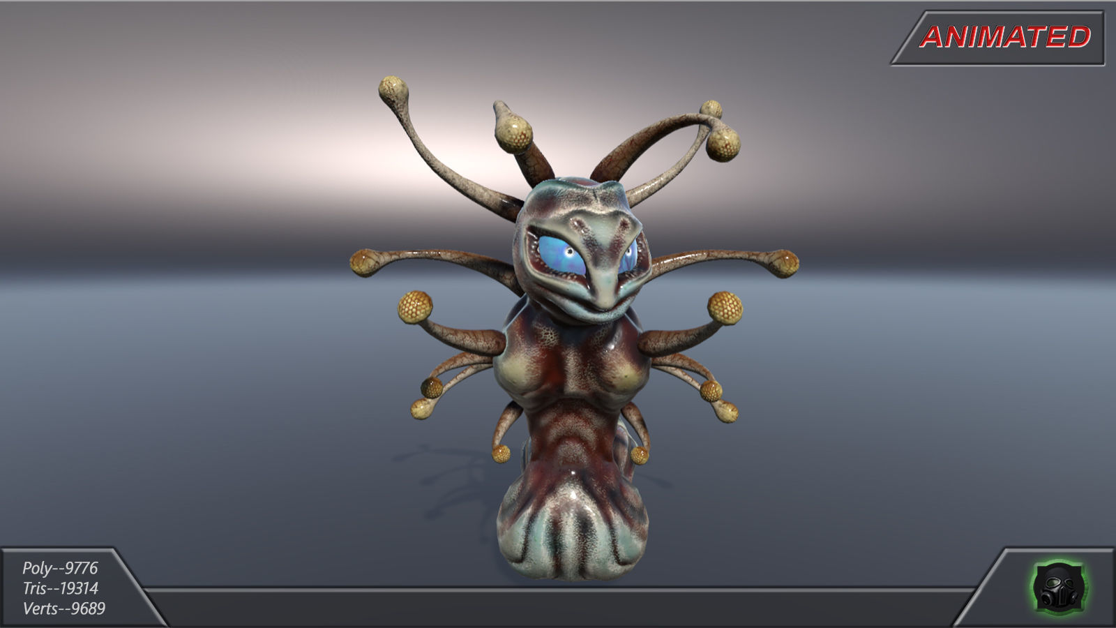 Alien fantasy creature 02 Low-poly 3D model_2