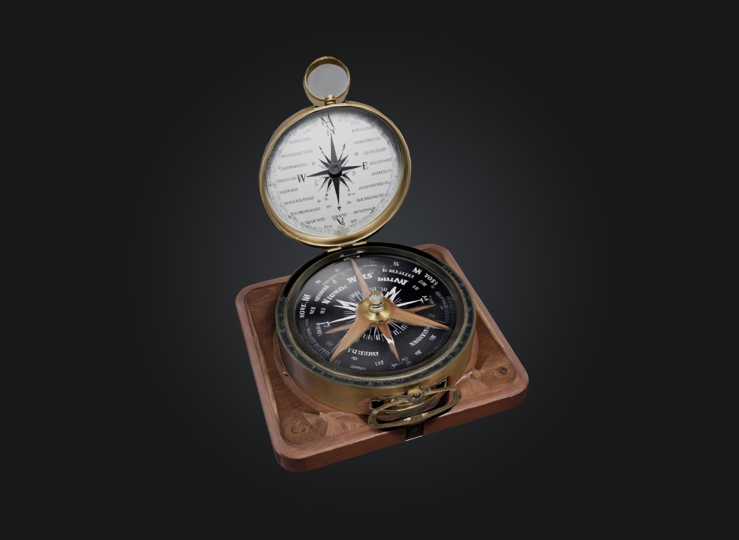 compass Low-poly 3D model_5
