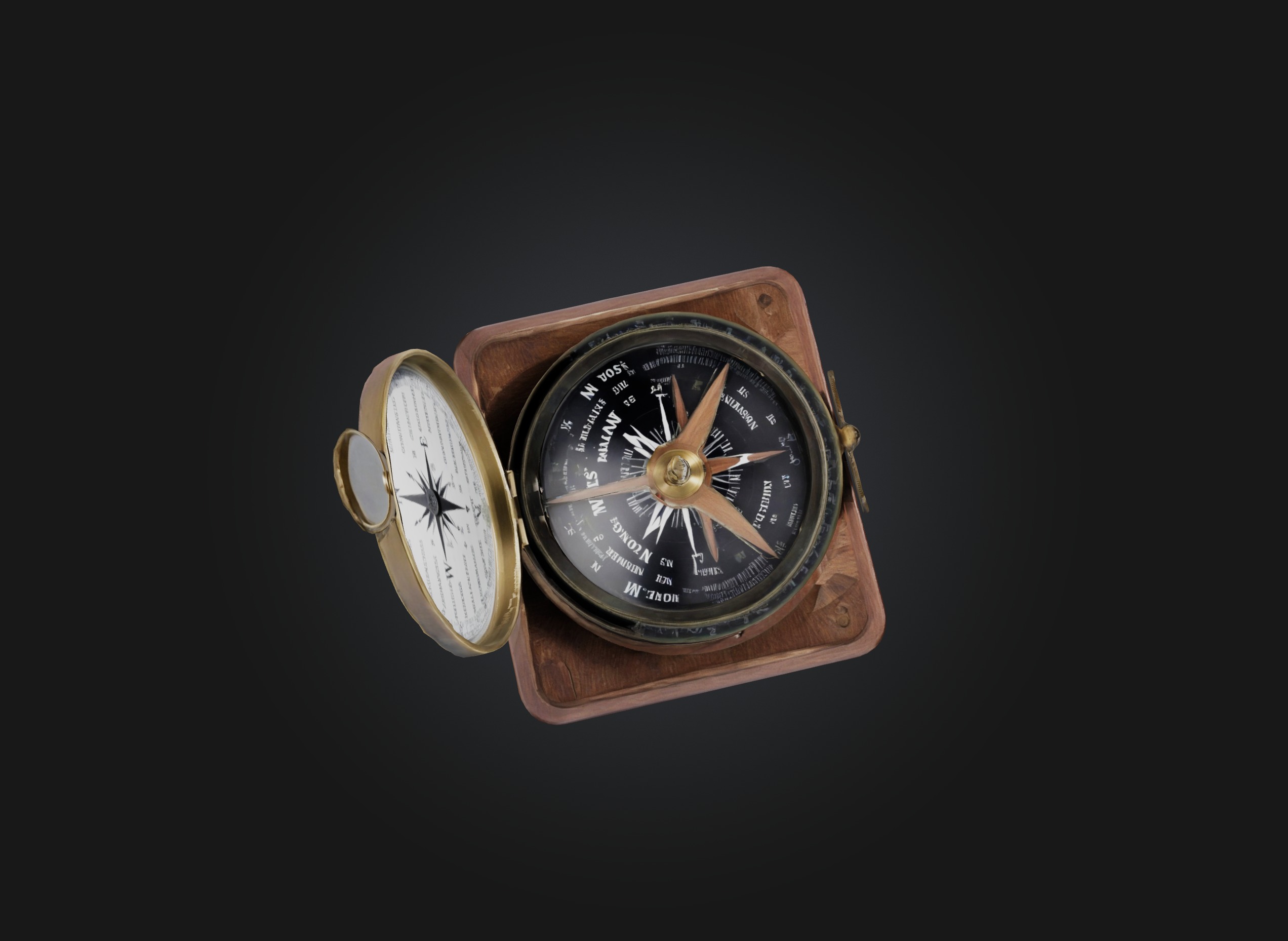 compass Low-poly 3D model_4