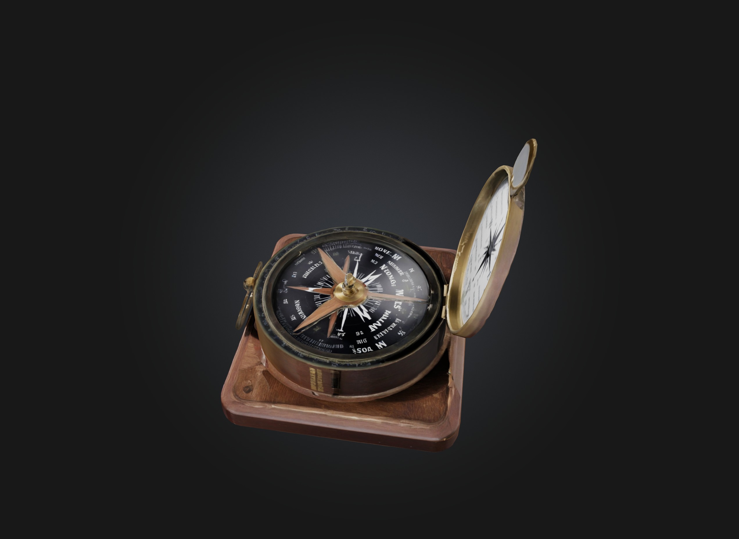 compass Low-poly 3D model_2