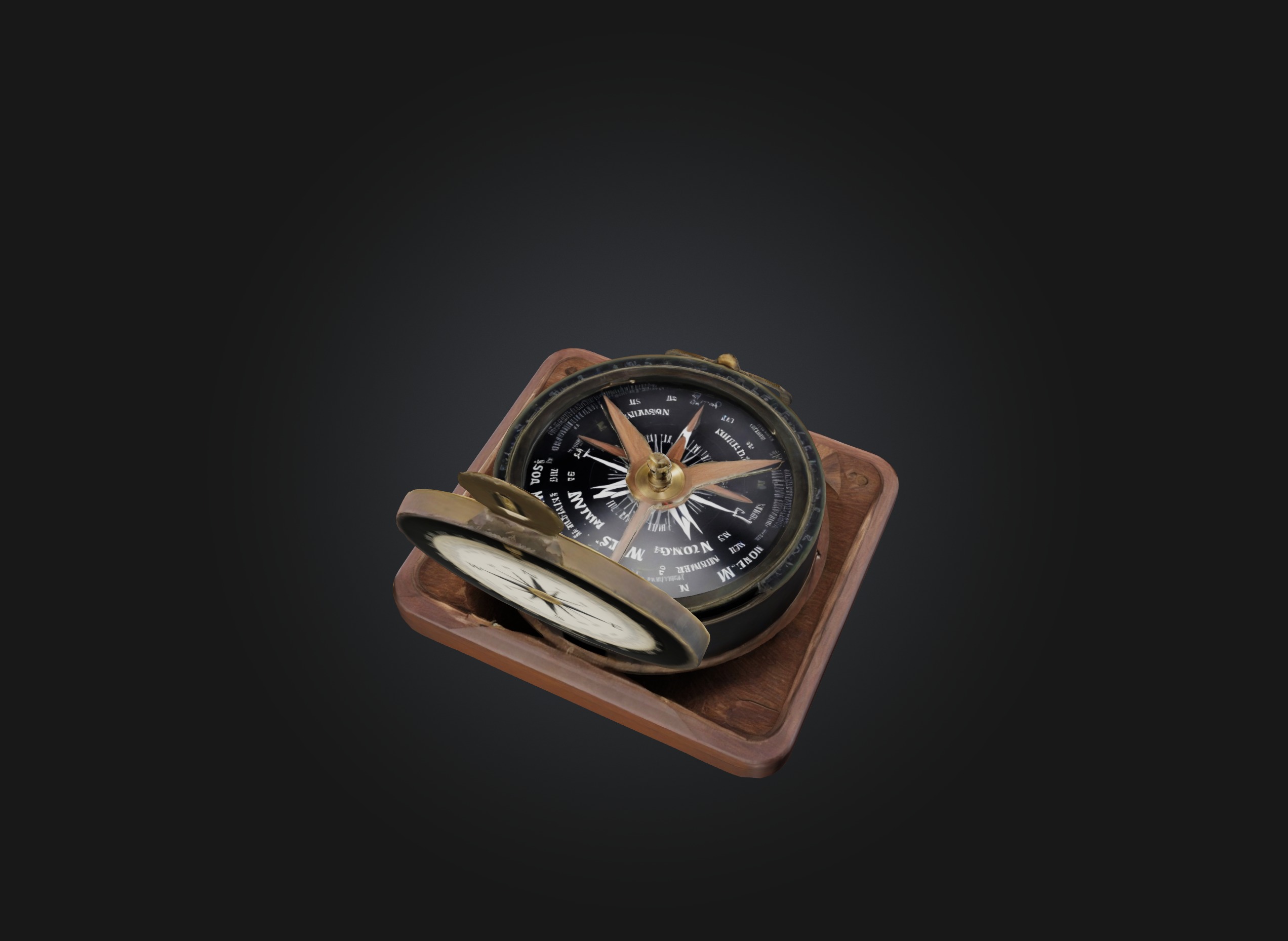 compass Low-poly 3D model_3