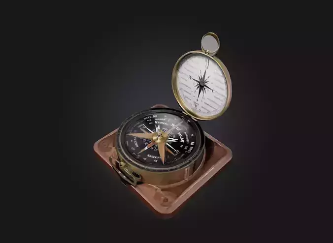 compass Low-poly 3D model