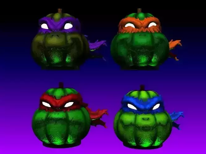 NINJA TURTLES TORTUGAS NINJAS TMNT PUMPKIN HALLOWEEN DECO TERROR