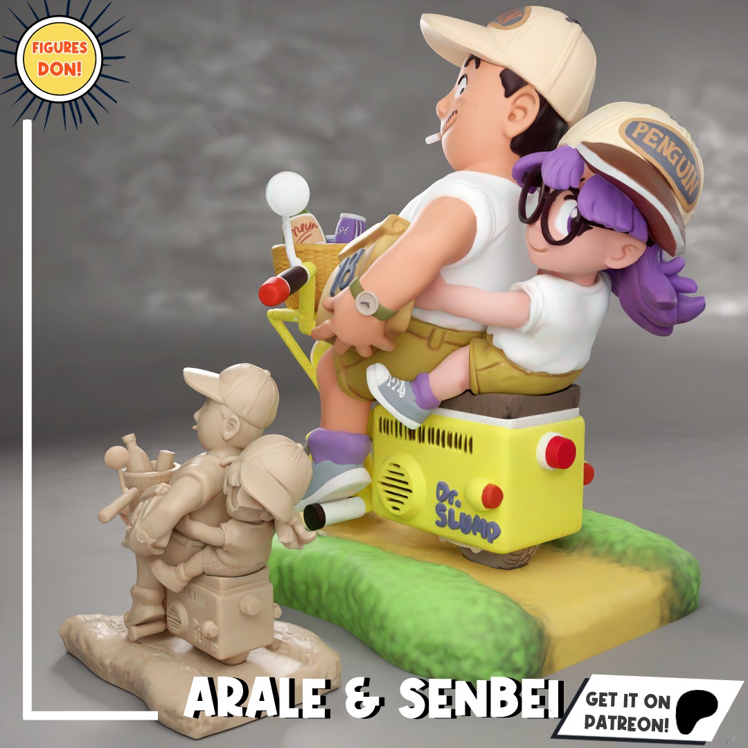 Arale and Senbei - Dr Slump 3D print model_3