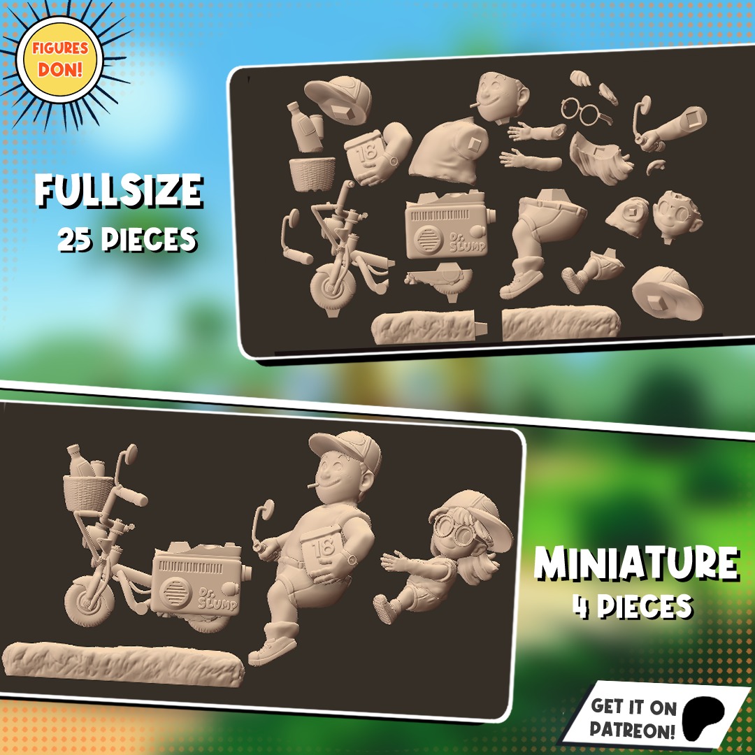 Arale and Senbei - Dr Slump 3D print model_8