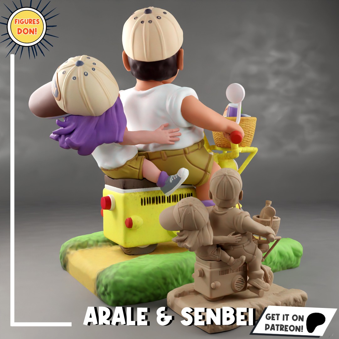 Arale and Senbei - Dr Slump 3D print model_2