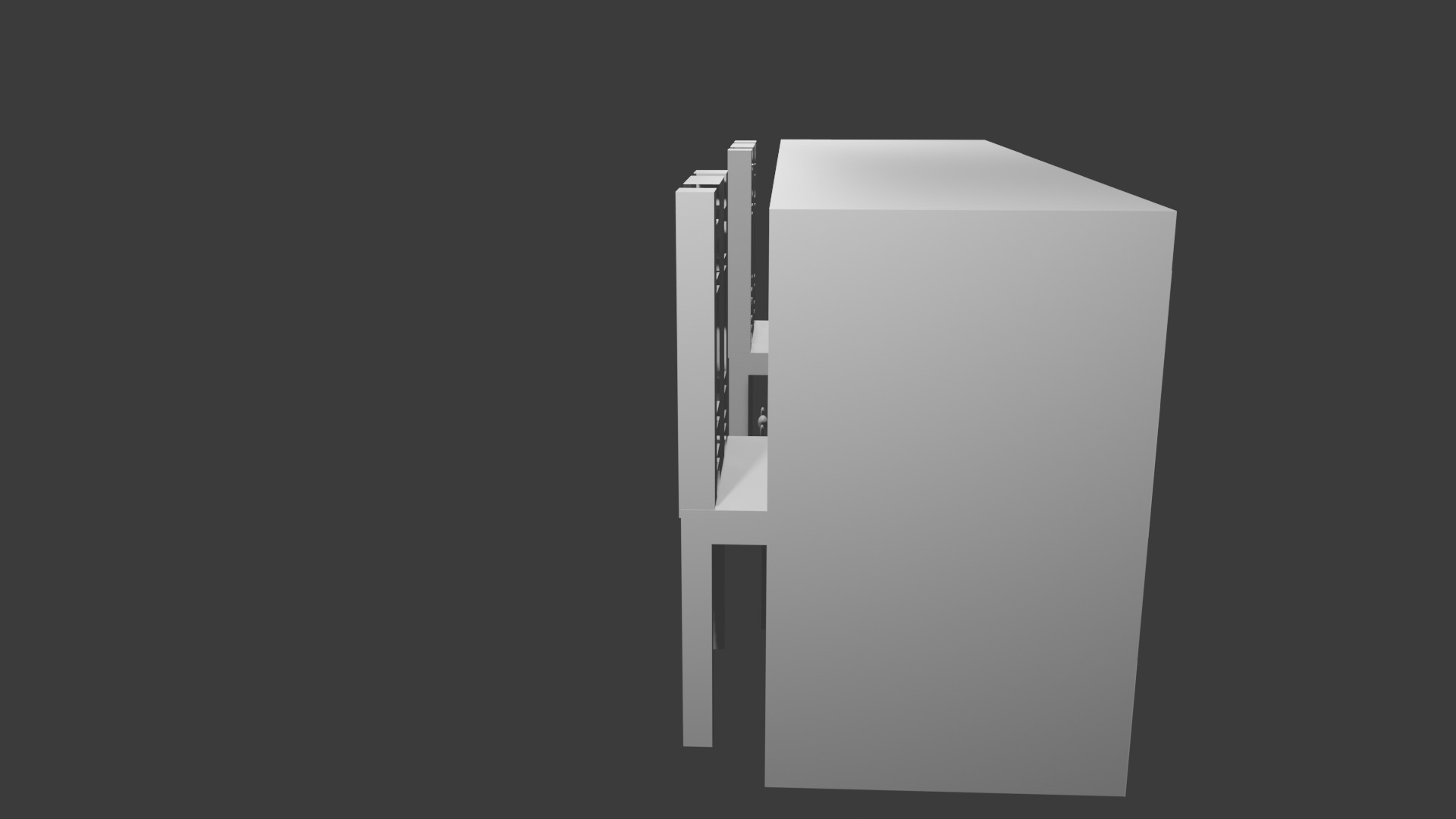 Desk with 2 chairs  Low-poly 3D model_2