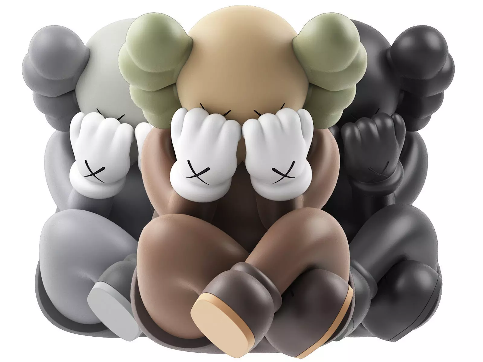 kaws separated vinyl figures collection 3D model_0