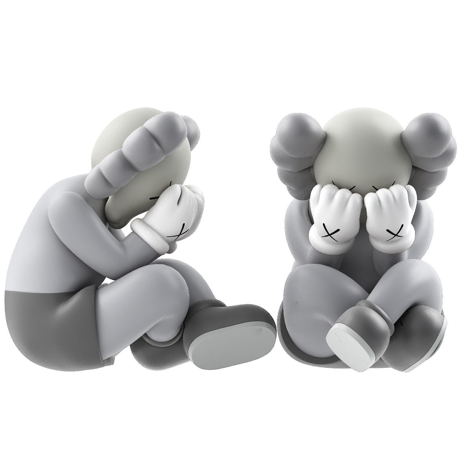 kaws separated vinyl figures collection 3D model_4