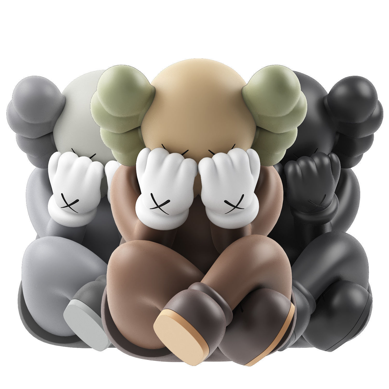 kaws separated vinyl figures collection 3D model_1